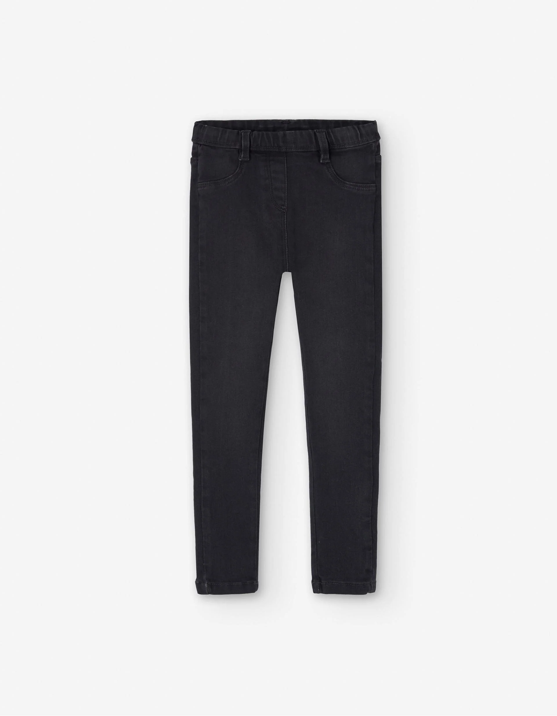 Jeggings with elastic waistband for girls, dark grey