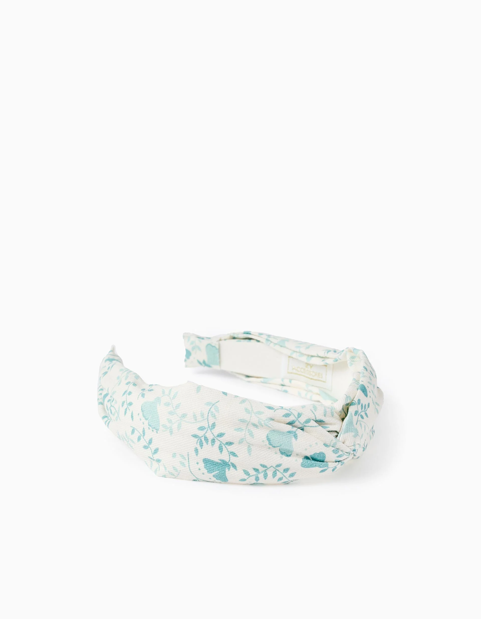 Floral Headband with Knot for Babies and Girls, White/Green