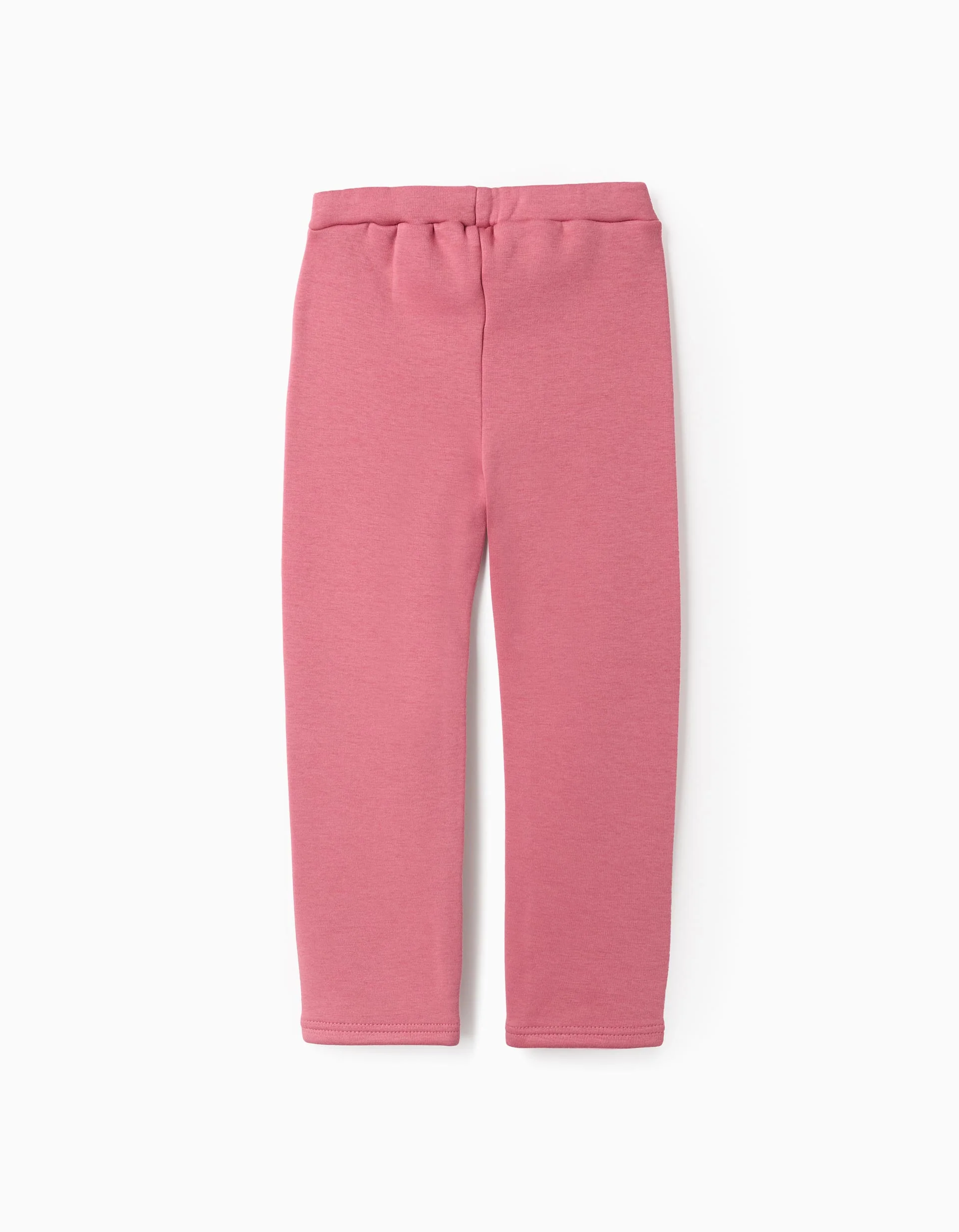 Brushed leggings with flexible waistband for girls, pink