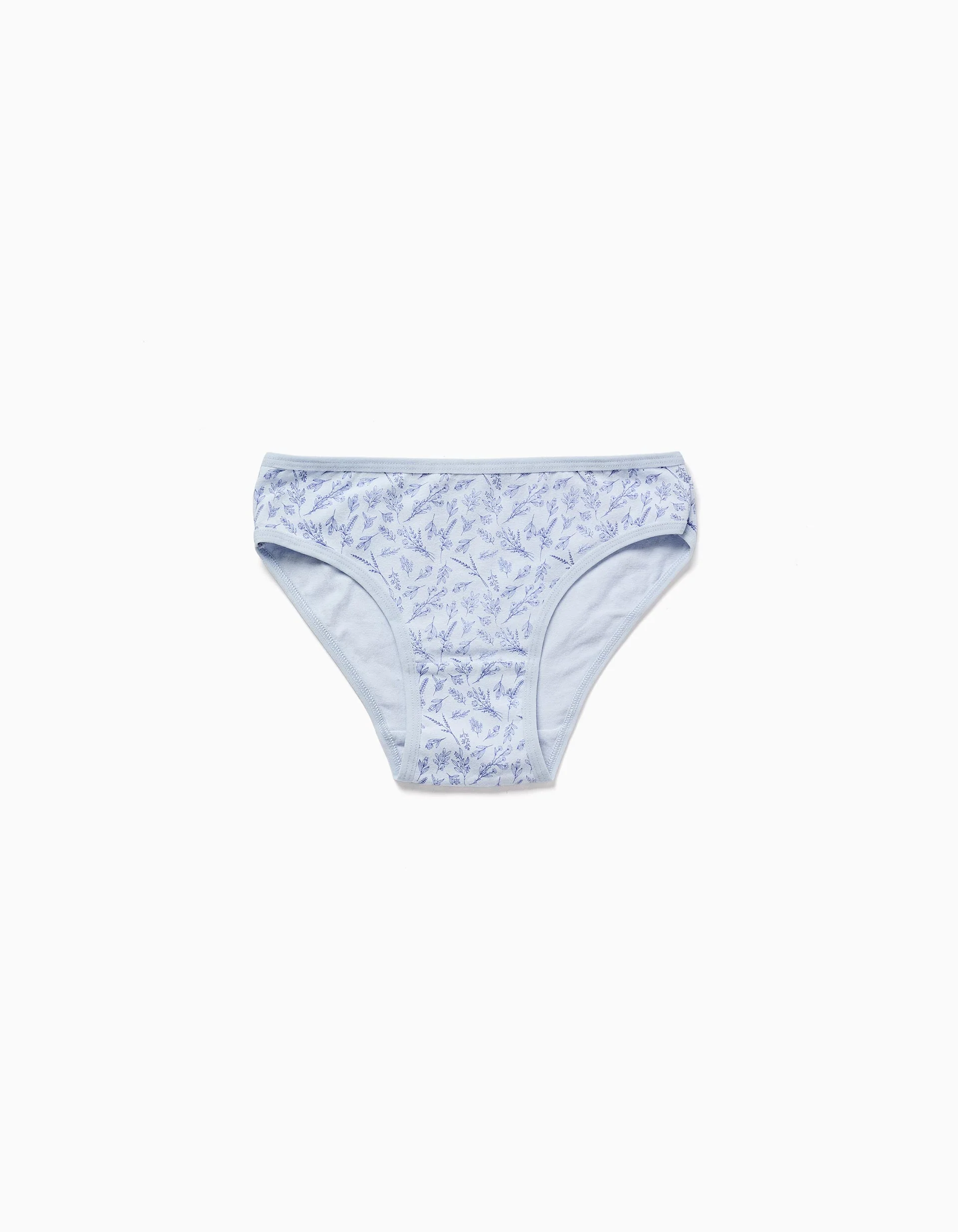 Pack of 5 cotton briefs with floral prints for girls, multicolour
