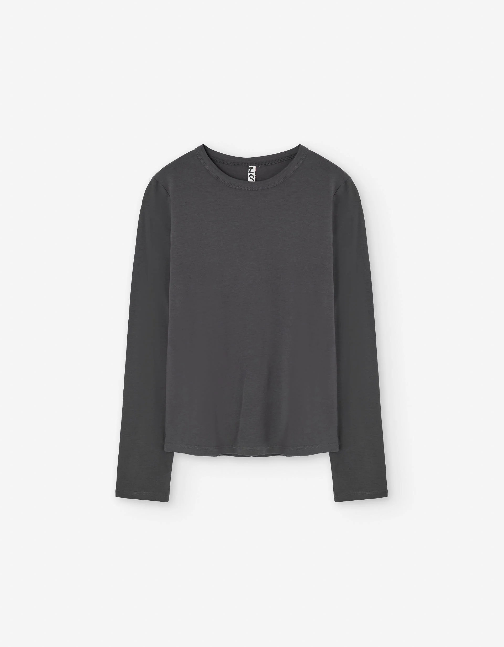 Long sleeve cotton T-shirt for girls, dark grey