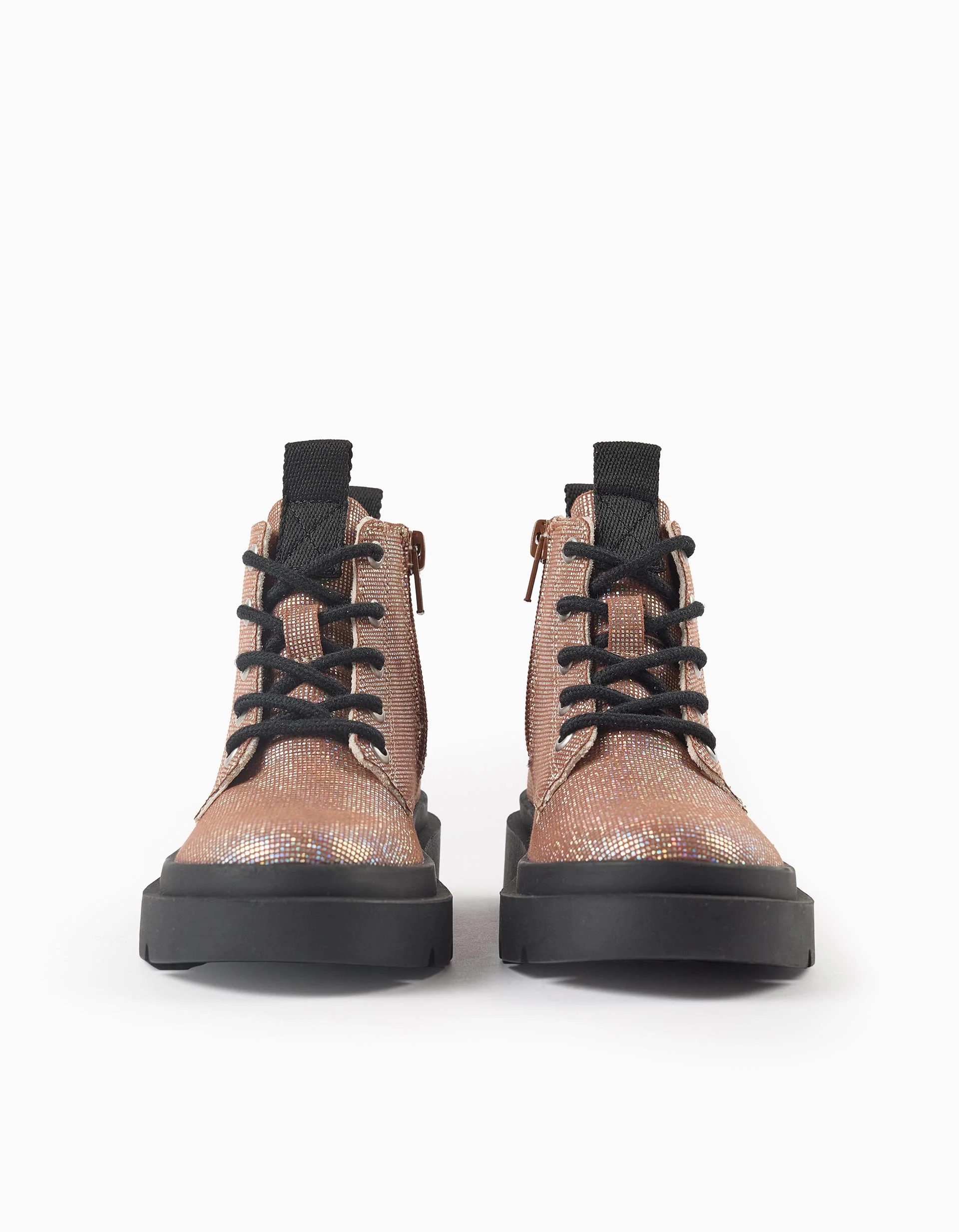 Shiny Boots for Girls, Iridescent/Black