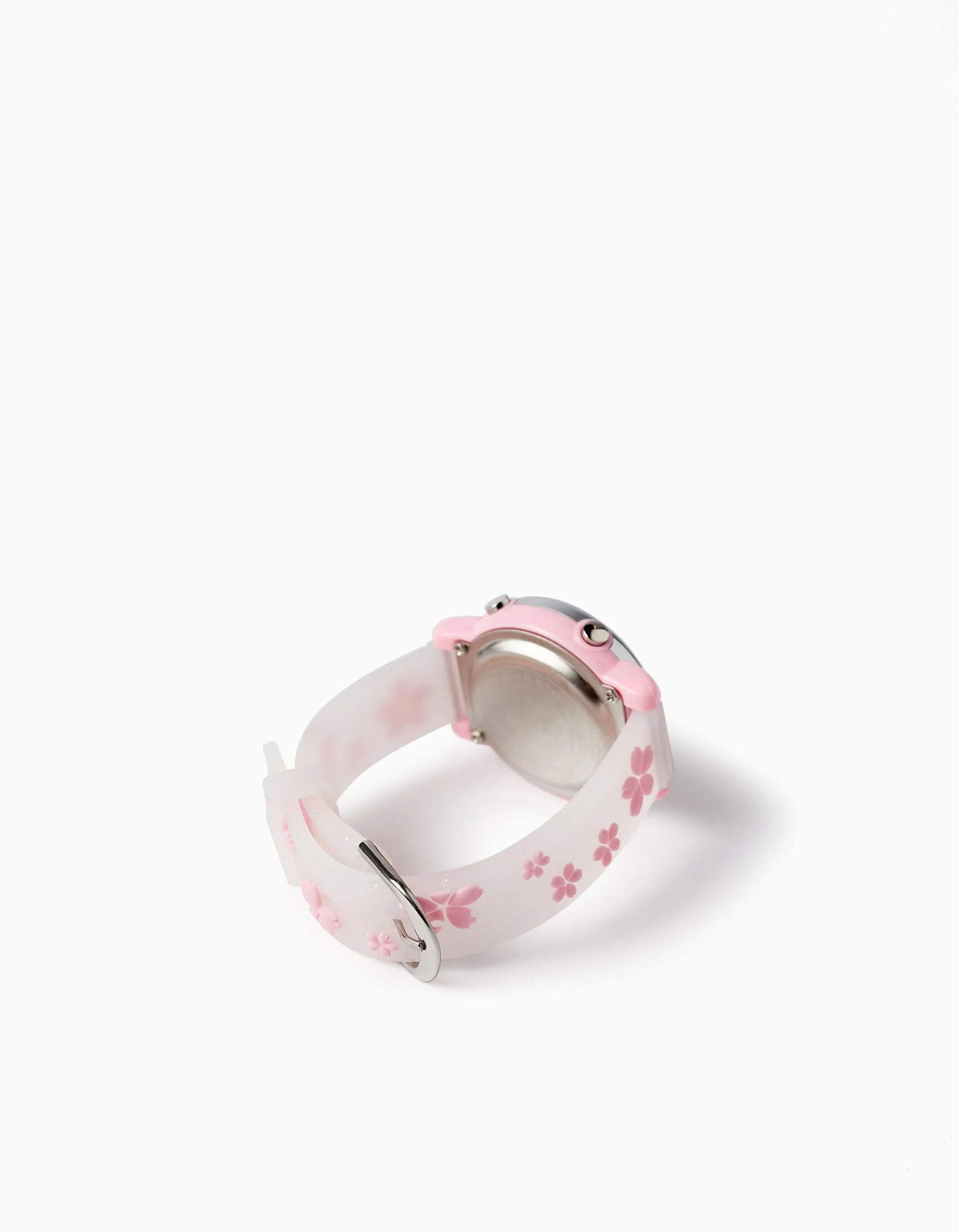 Digital Watch for Girls 'Flowers', Pink/Transparent