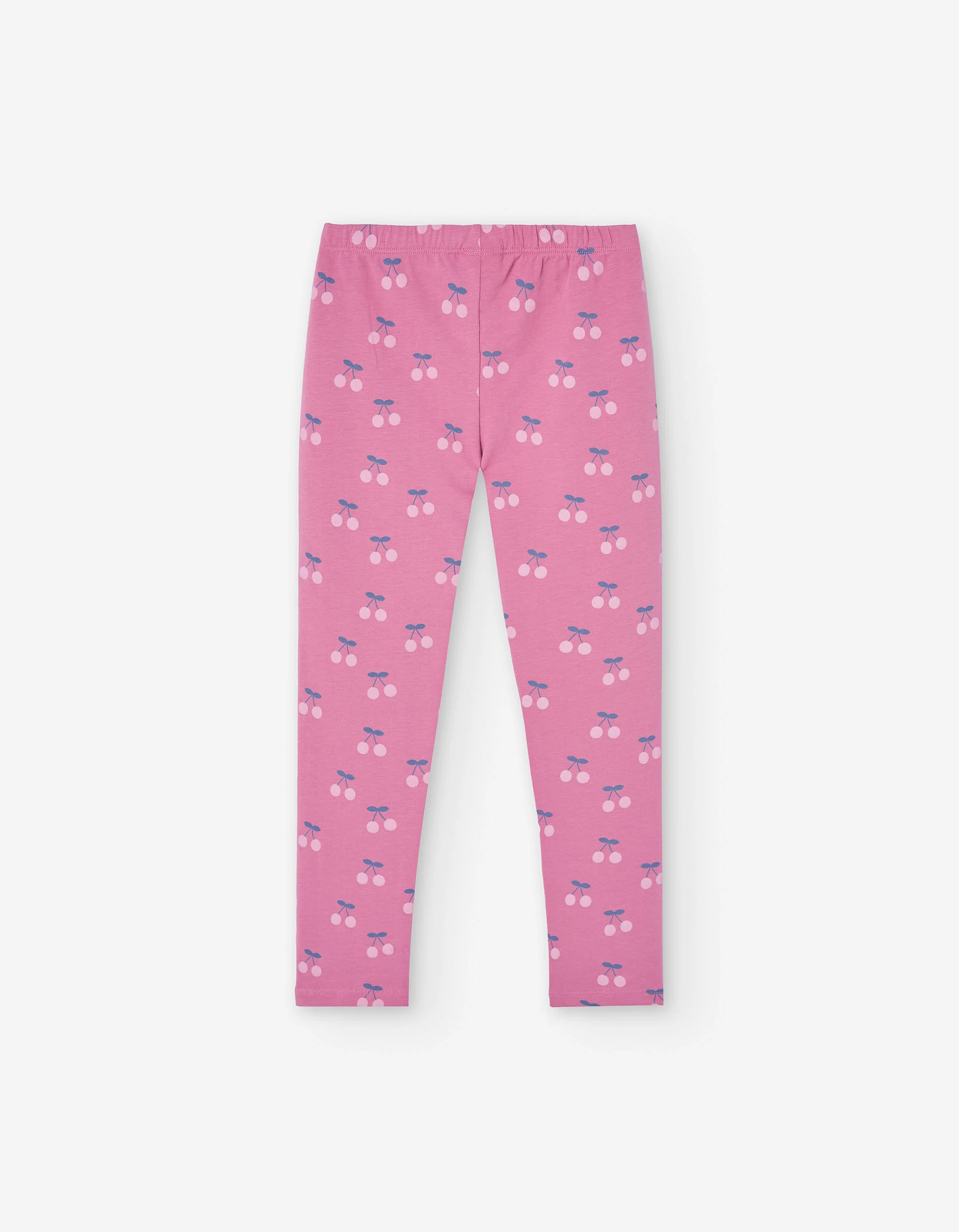 Cotton leggings with cherry motif for girls, pink