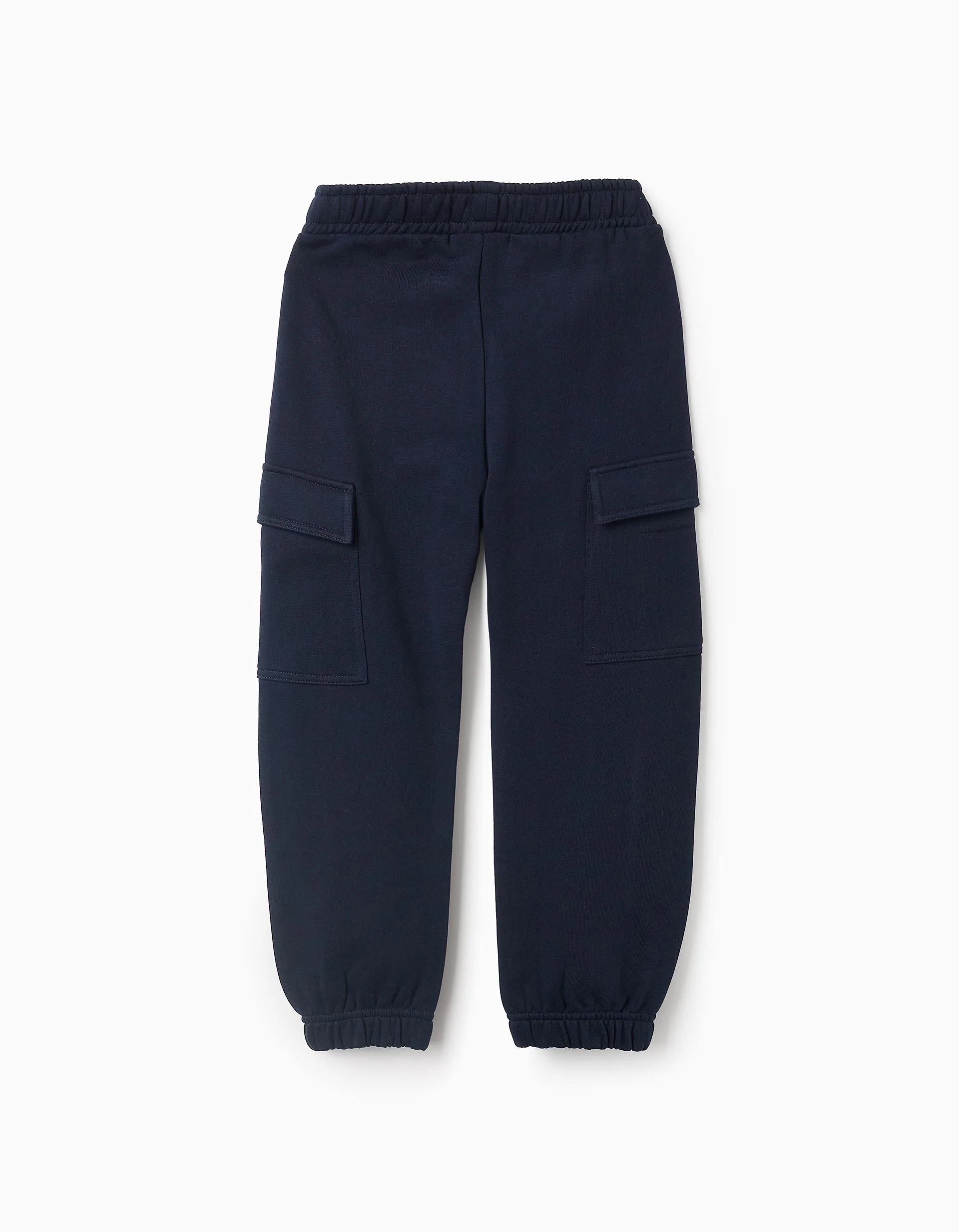 Cotton Joggers Trousers with Cargo Pockets for Girls, Dark Blue
