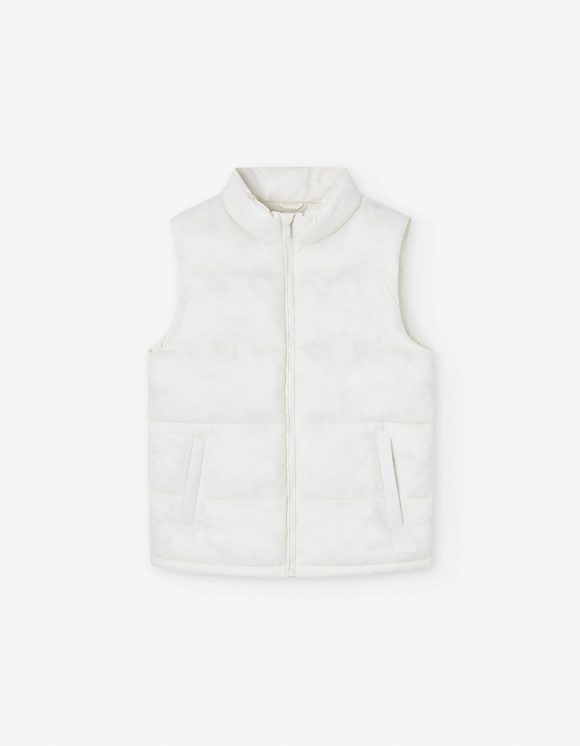 Nylon padded vest with pockets for girls, white