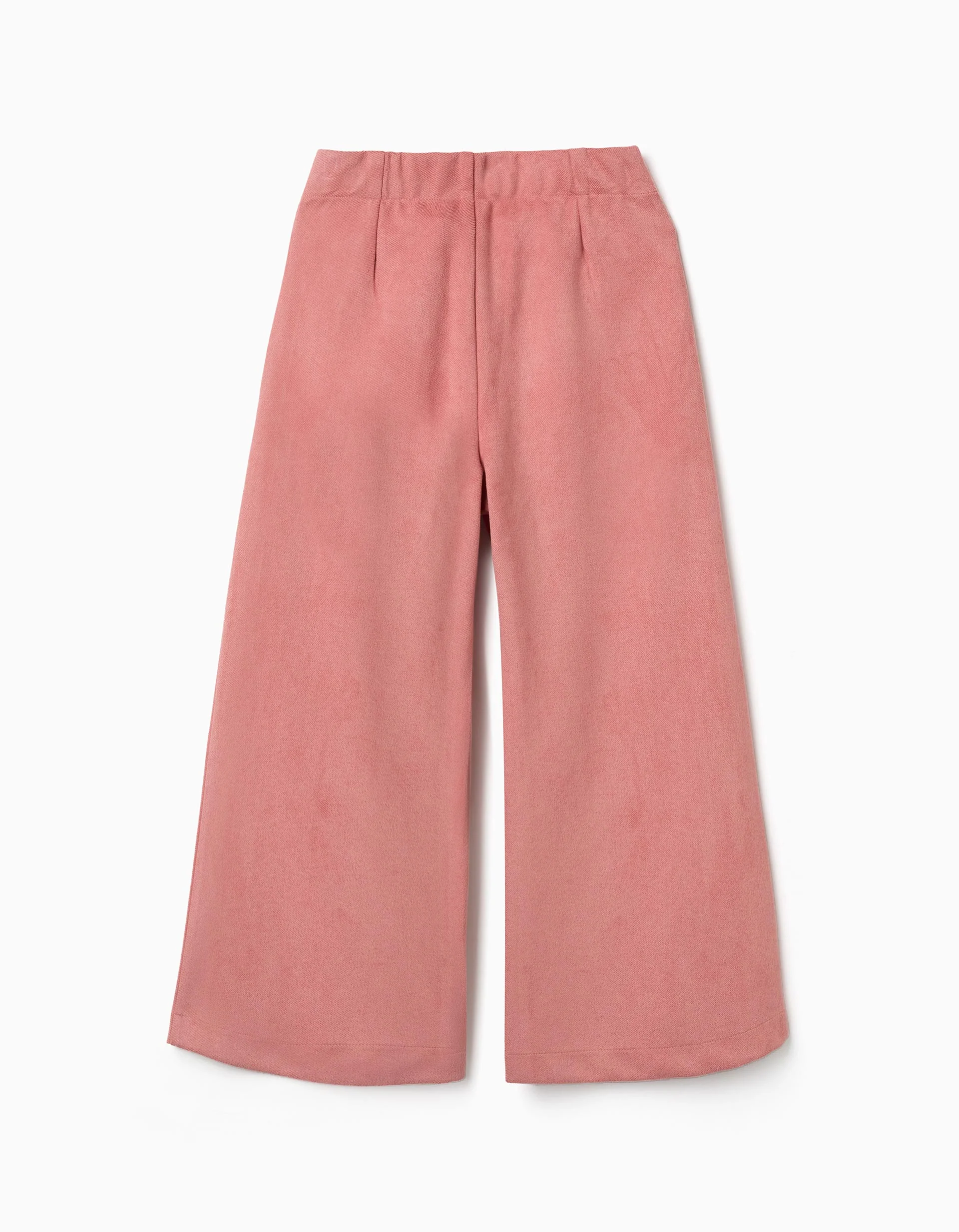 Wide leg suedette trousers for girls, pink