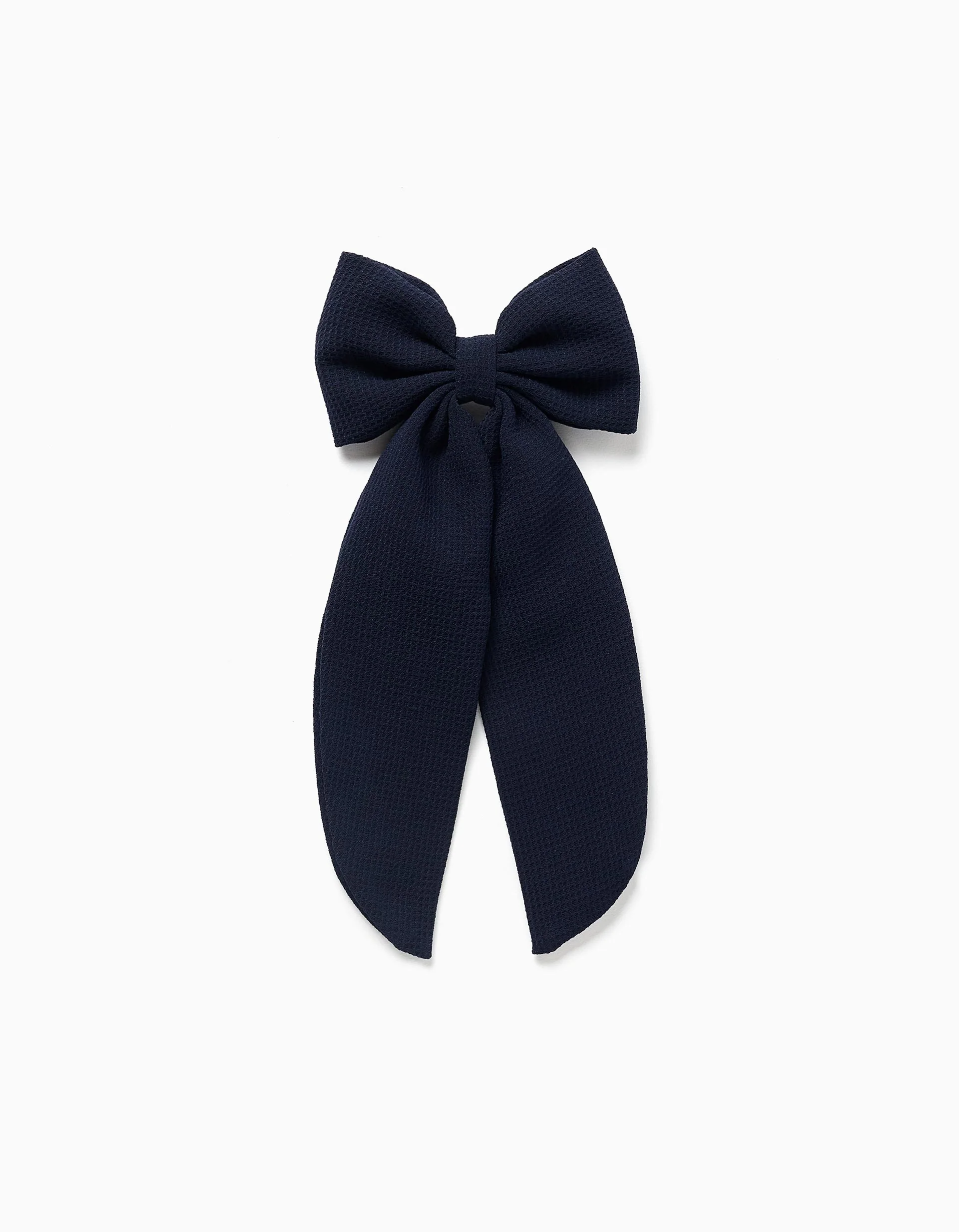 Hair slide with large bow for babies and girls, dark blue