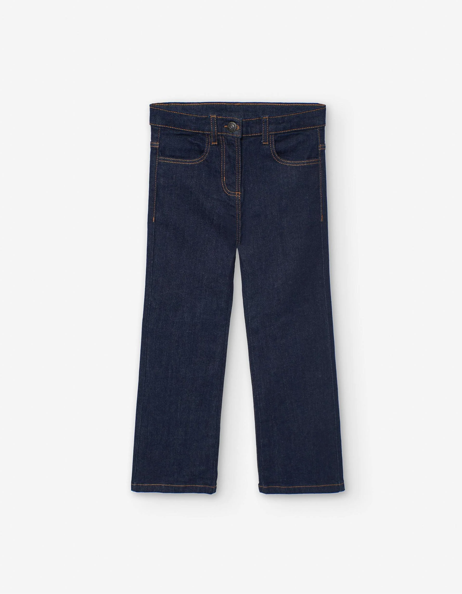 Flared denim trousers for girls, dark blue