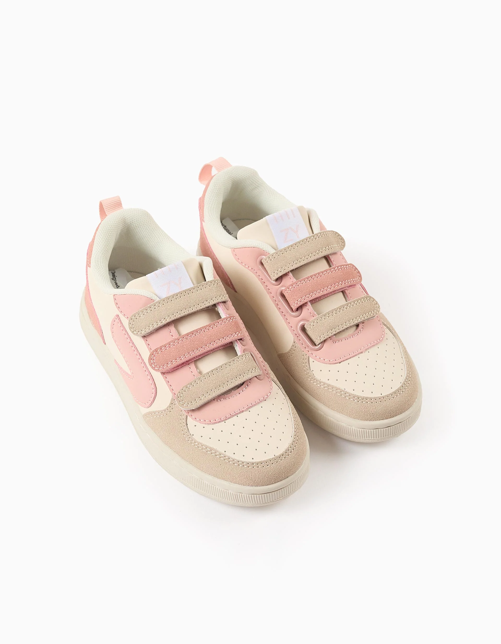 Touch-fastening Trainers for Girls 'ZY Move', Beige/Pink