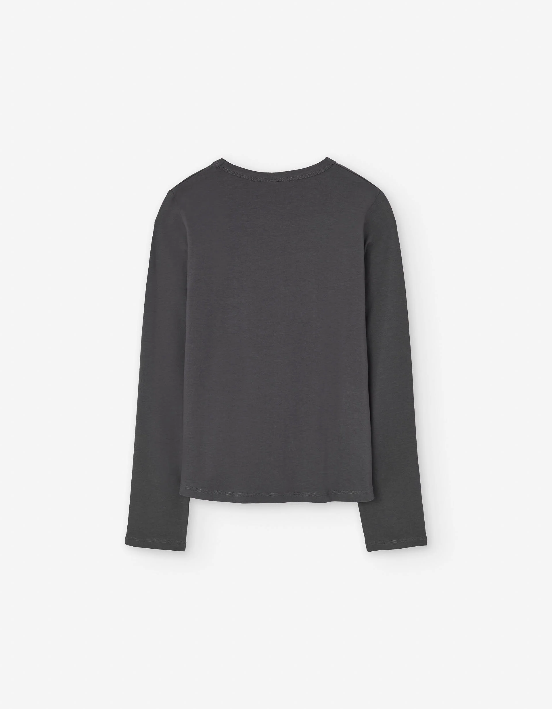 Long sleeve cotton T-shirt for girls, dark grey