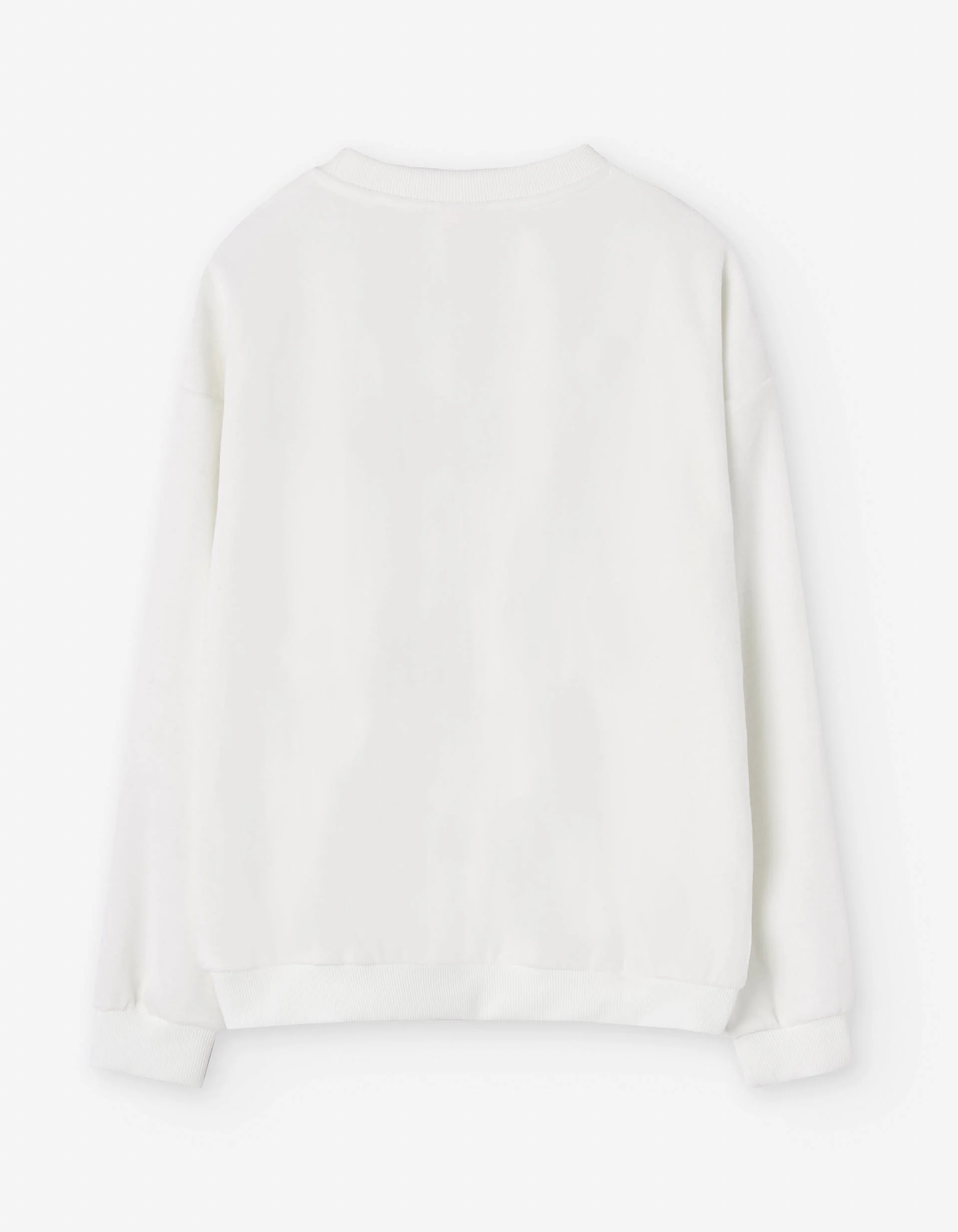 Velvet sweatshirt with print and sequins for girls, white