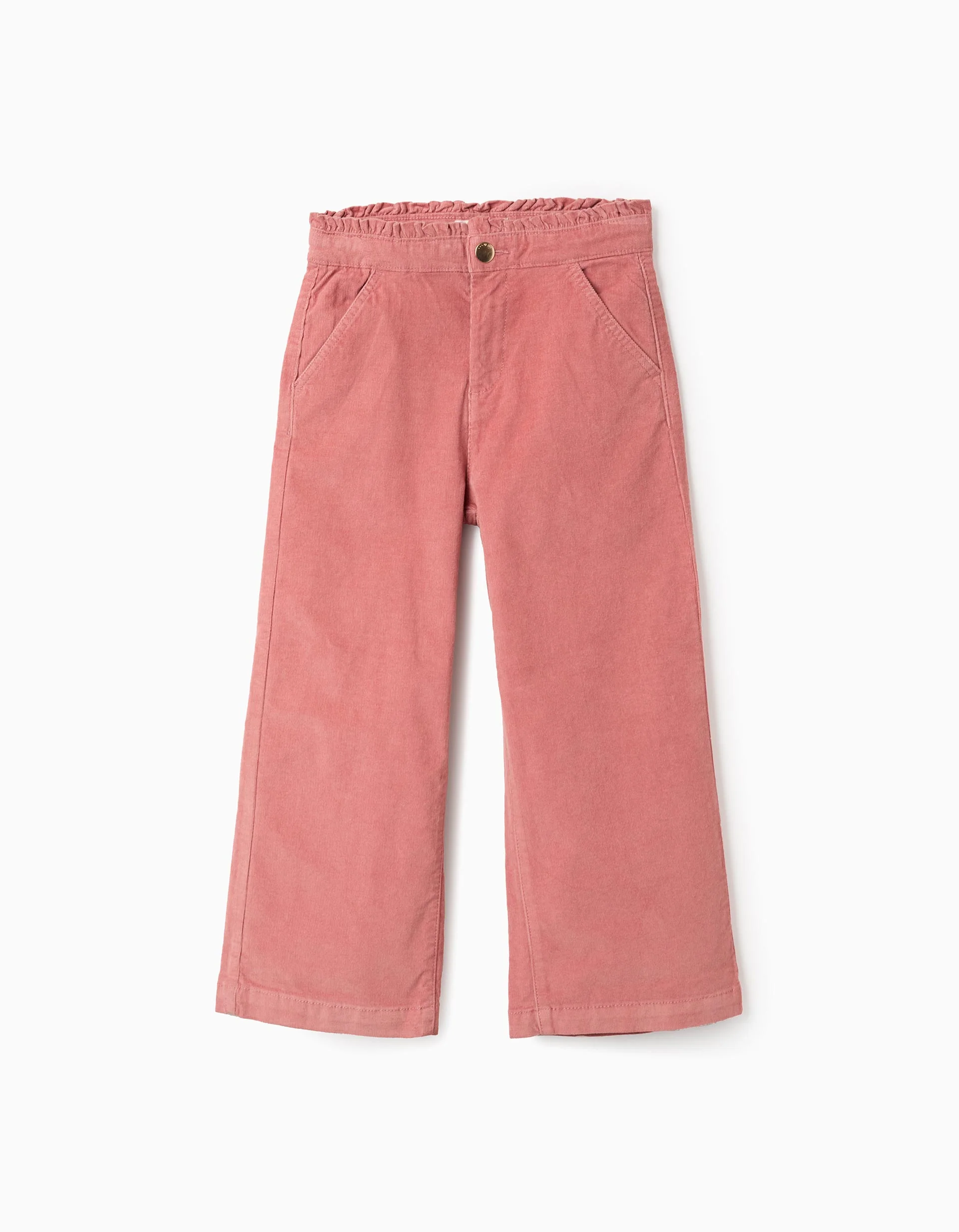 Wide Leg Corduroy Trousers for Girls, Pink