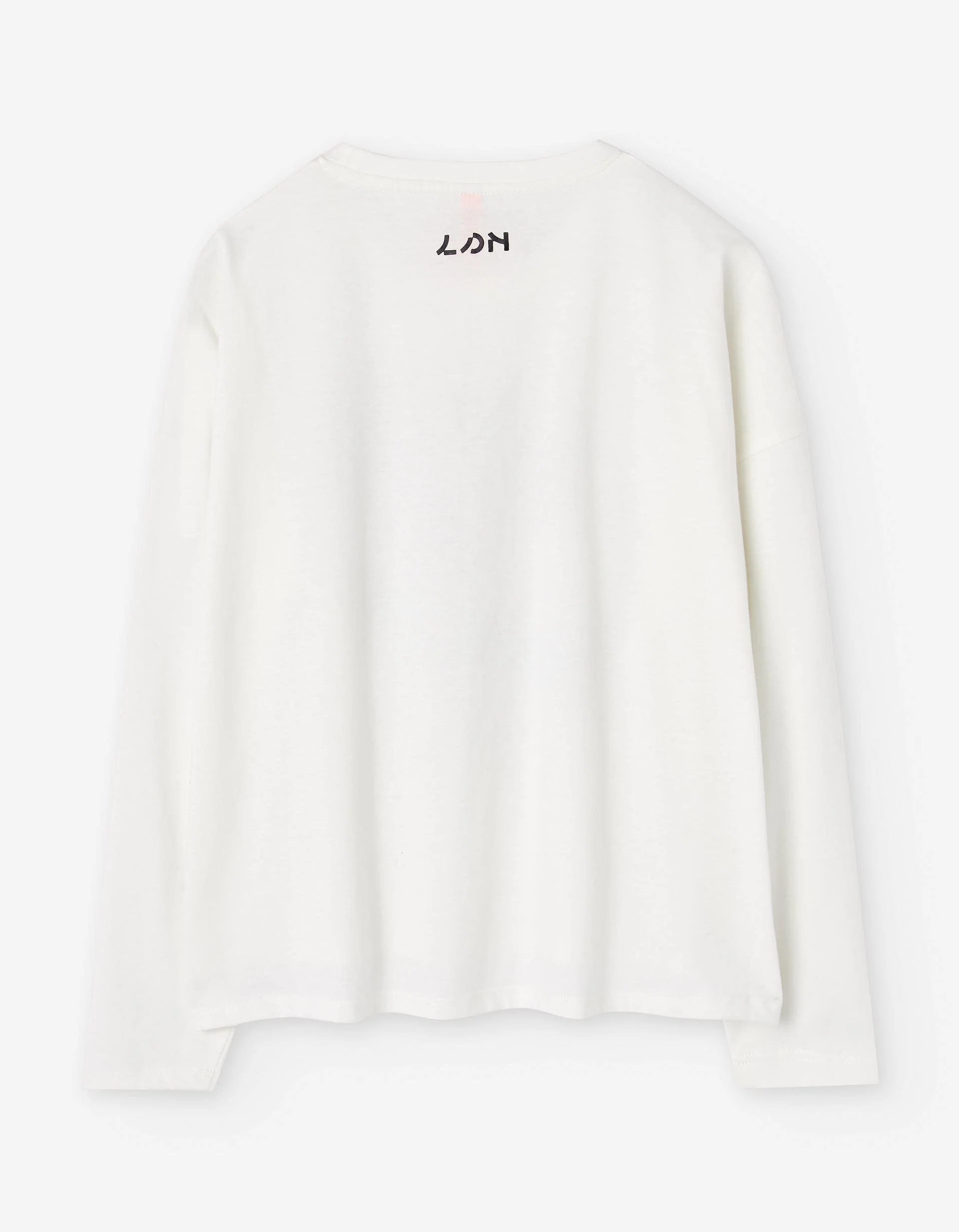 Long sleeve cotton T-shirt with Unicorn print for girls, white