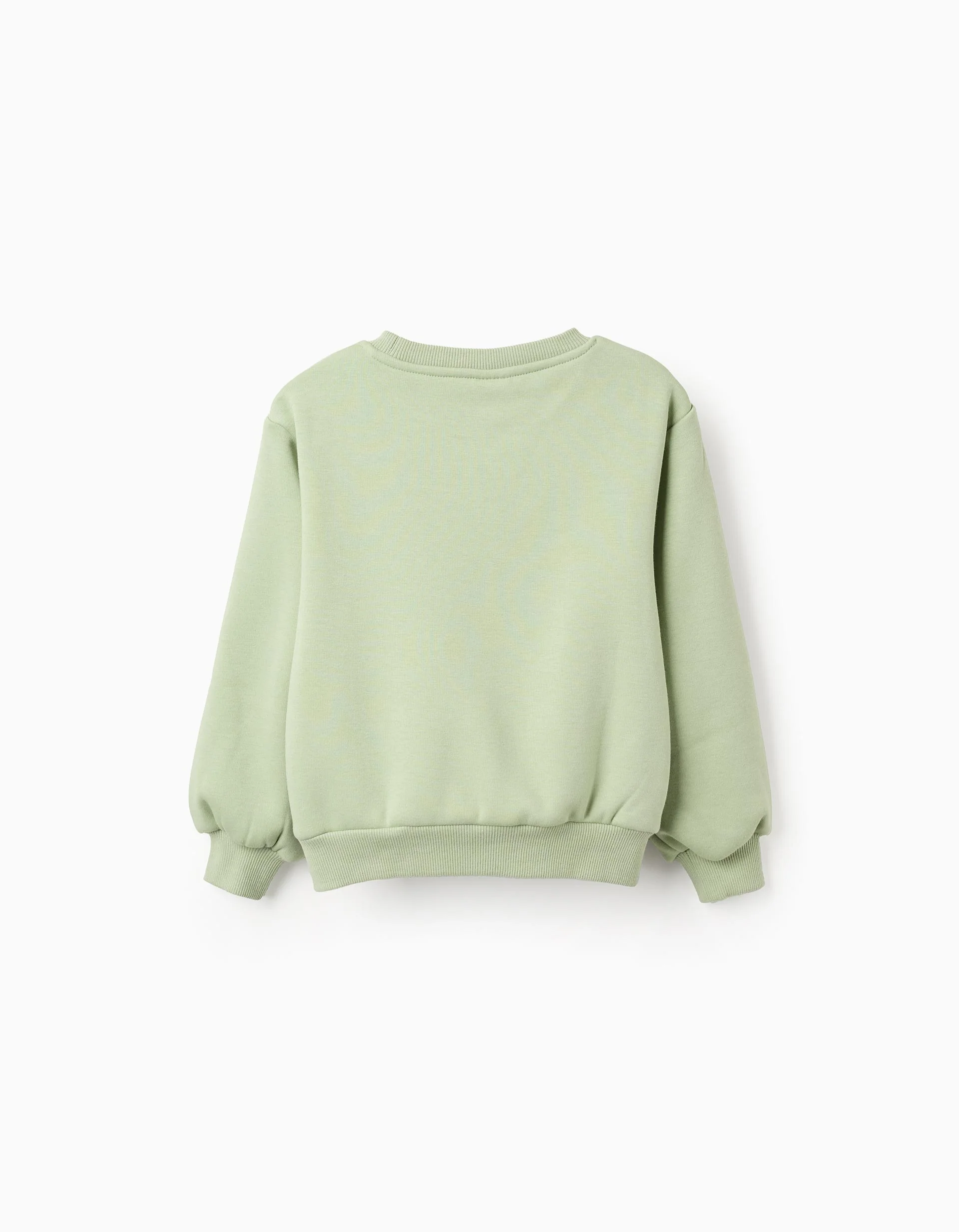Brushed sweatshirt with flower print for girls, light green