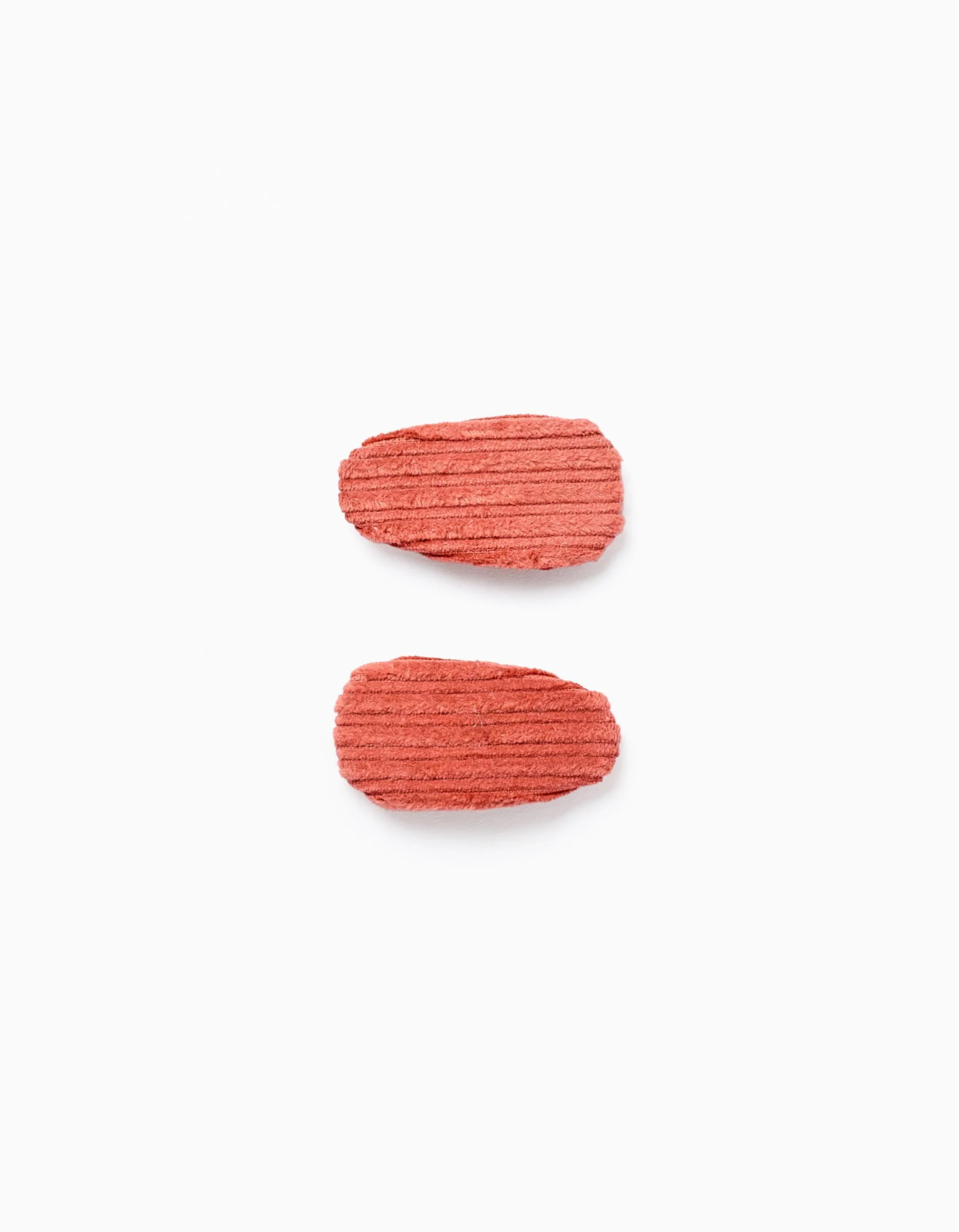 Pack of 2 Corduroy Hair Slides for Babies and Girls, Orange