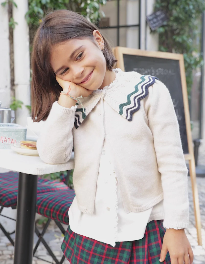 Knit cardigan with maxi collar You&Me for girls, multicolour