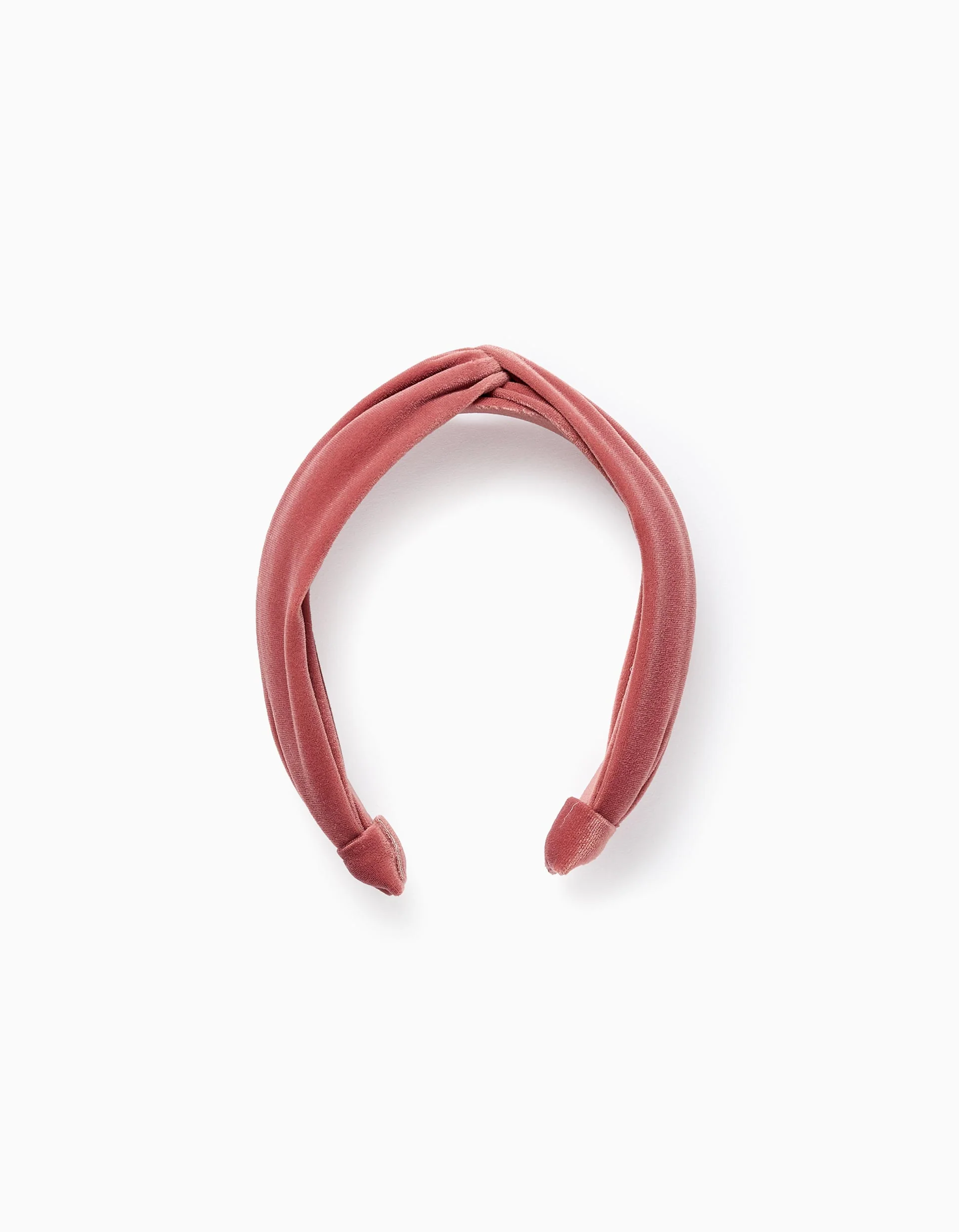 Velour Headband with Knot for Babies and Girls, Pink