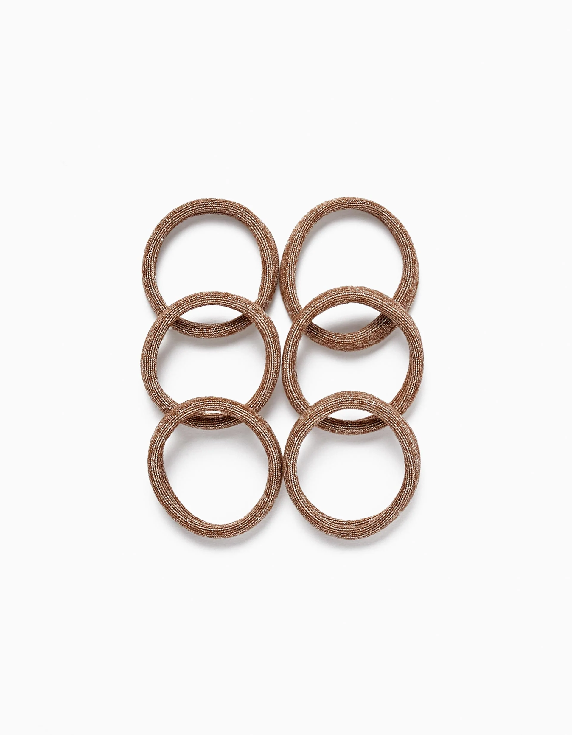 6-Pack Hair Bobbles for Babies and Girls, Brown/Gold