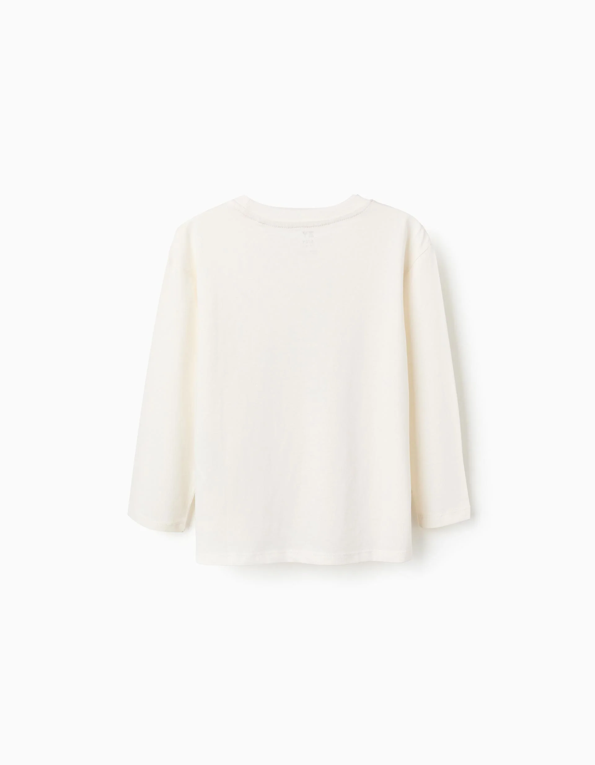 Long sleeve cotton T-shirt with 'Nature' print for girls, white
