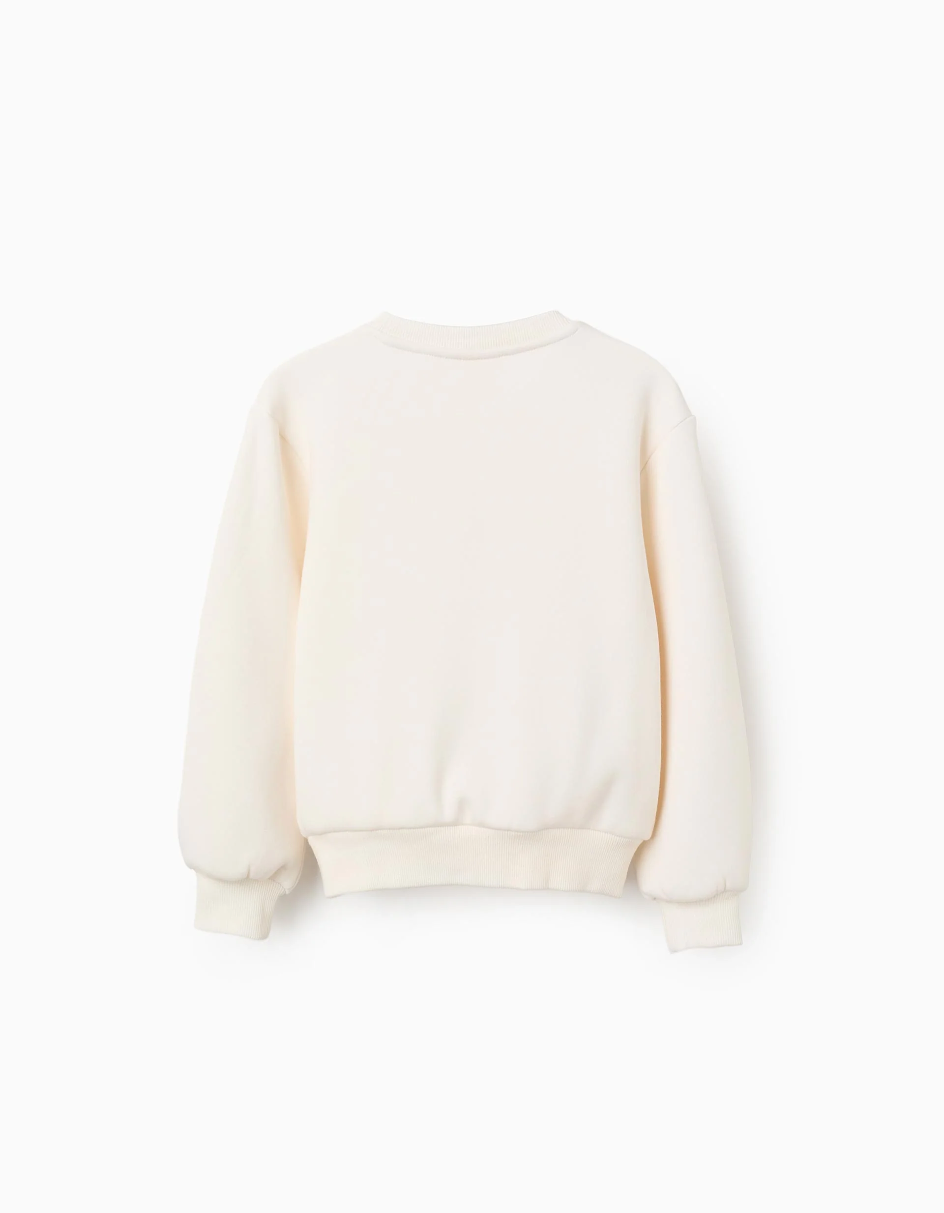 Brushed sweatshirt with 'Art College' print for girls, white