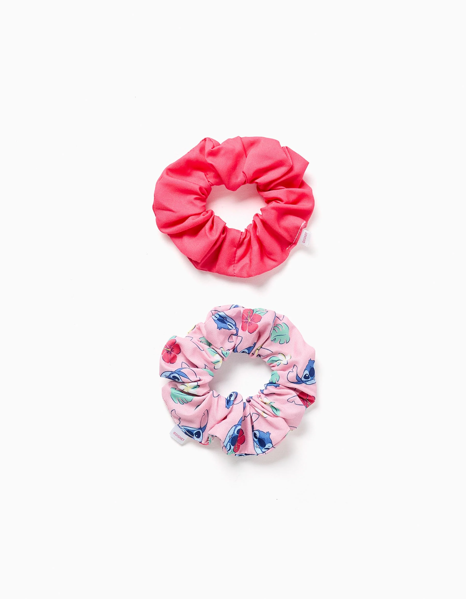 Pack of 2 Stitch scrunchies for babies and girls, pink
