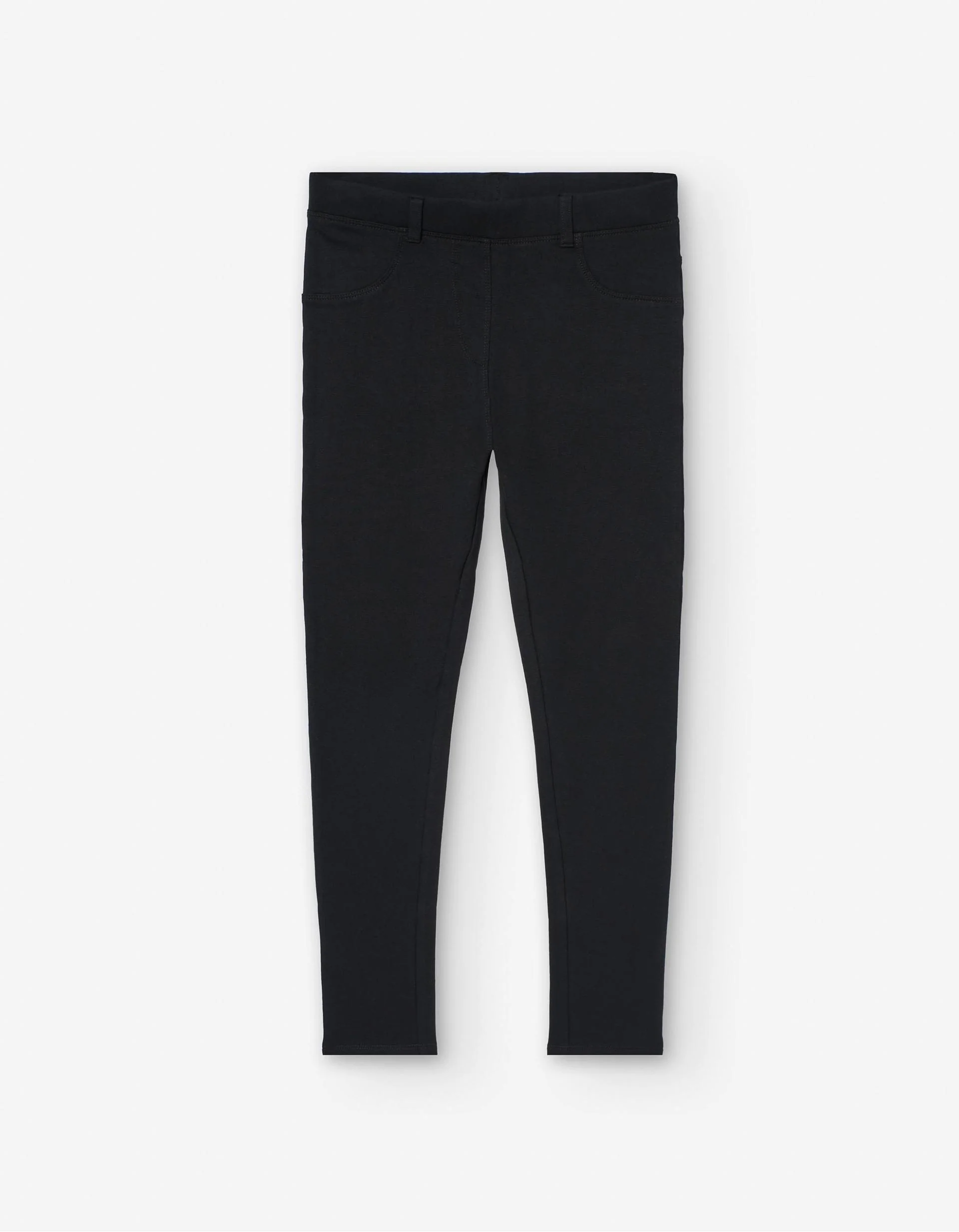 Brushed leggings with pockets for girls, black