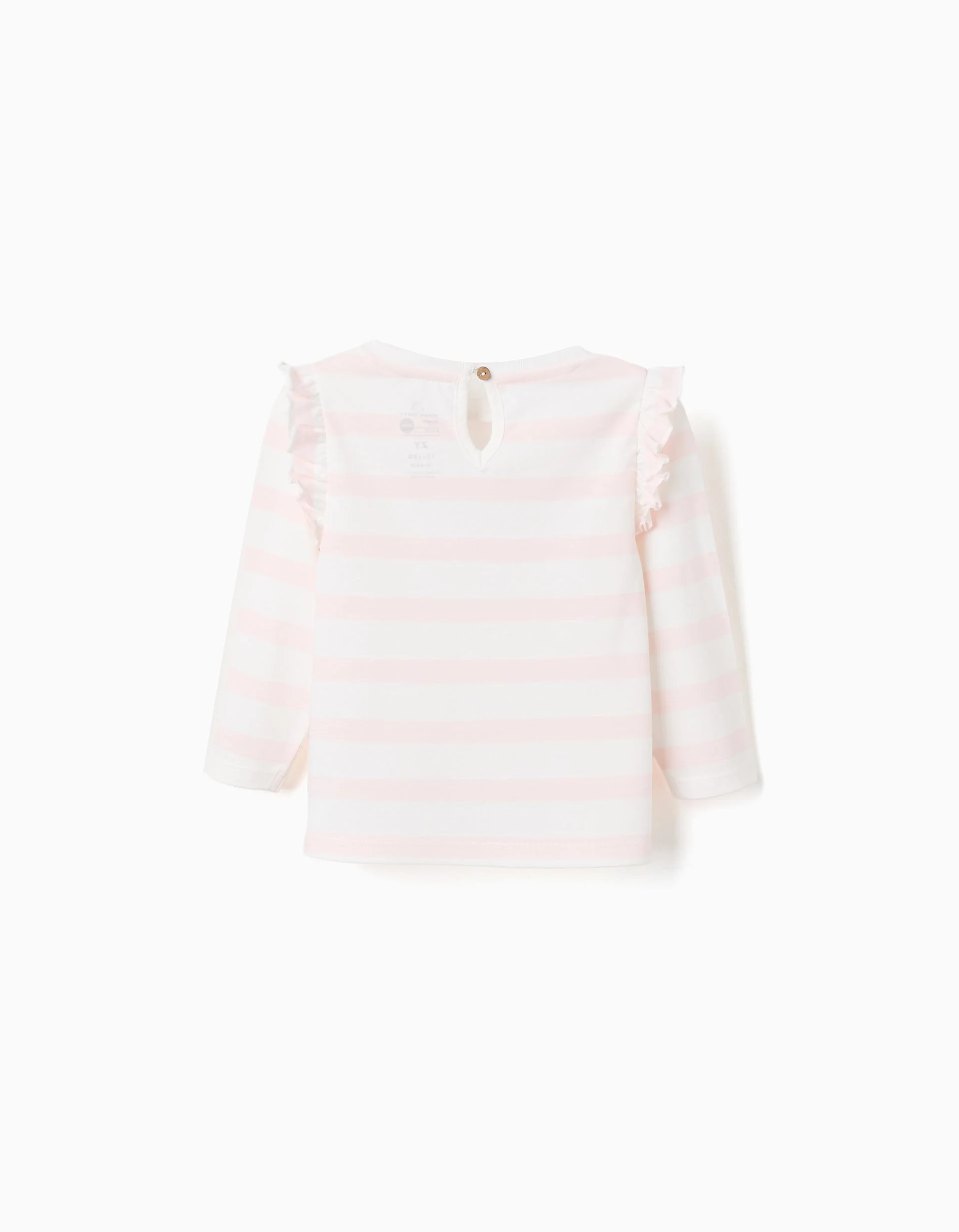 Long sleeve striped T-shirt with Hello Kitty for baby girls, pink/white