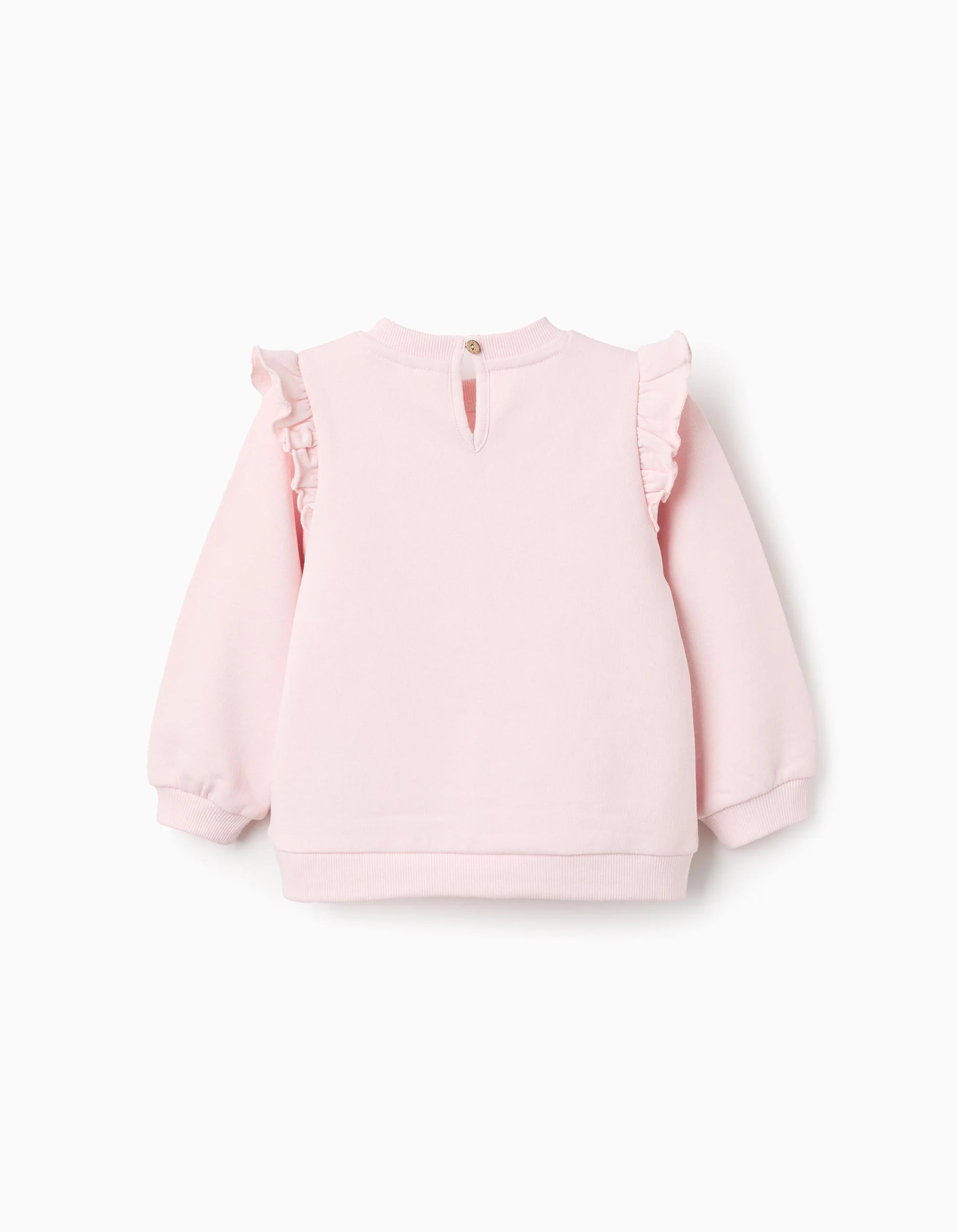 Cotton Sweatshirt with Ruffles for Newborn Girls 'Marie', Pink