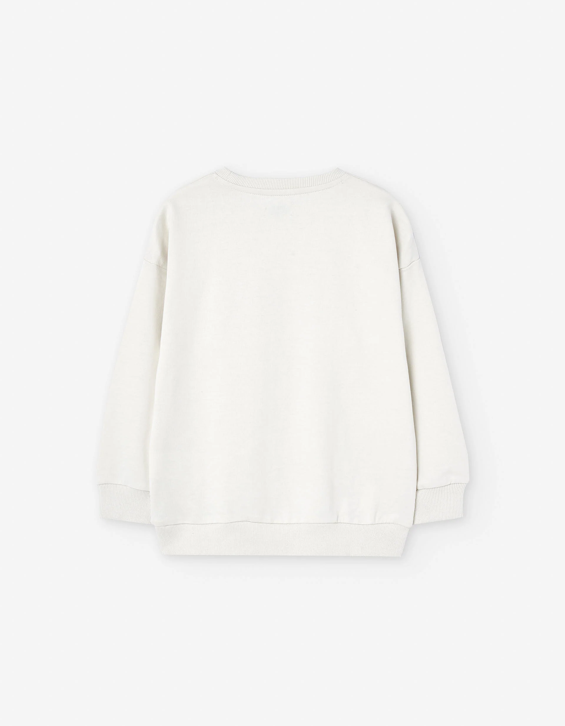 Sweatshirt with skull and skateboard print for boys, beige