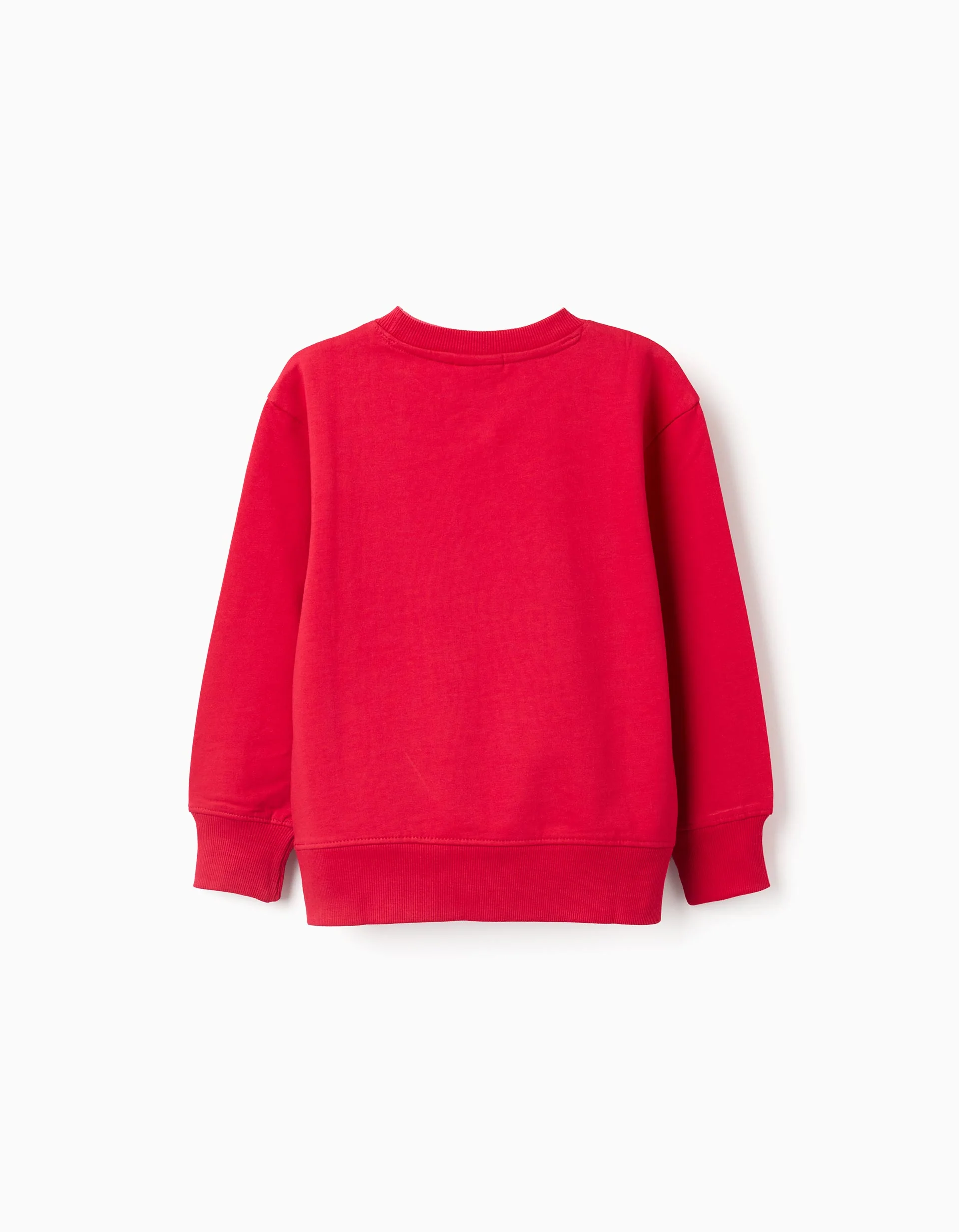 Brushed cotton sweatshirt with Sonic and Tails print for boys, red