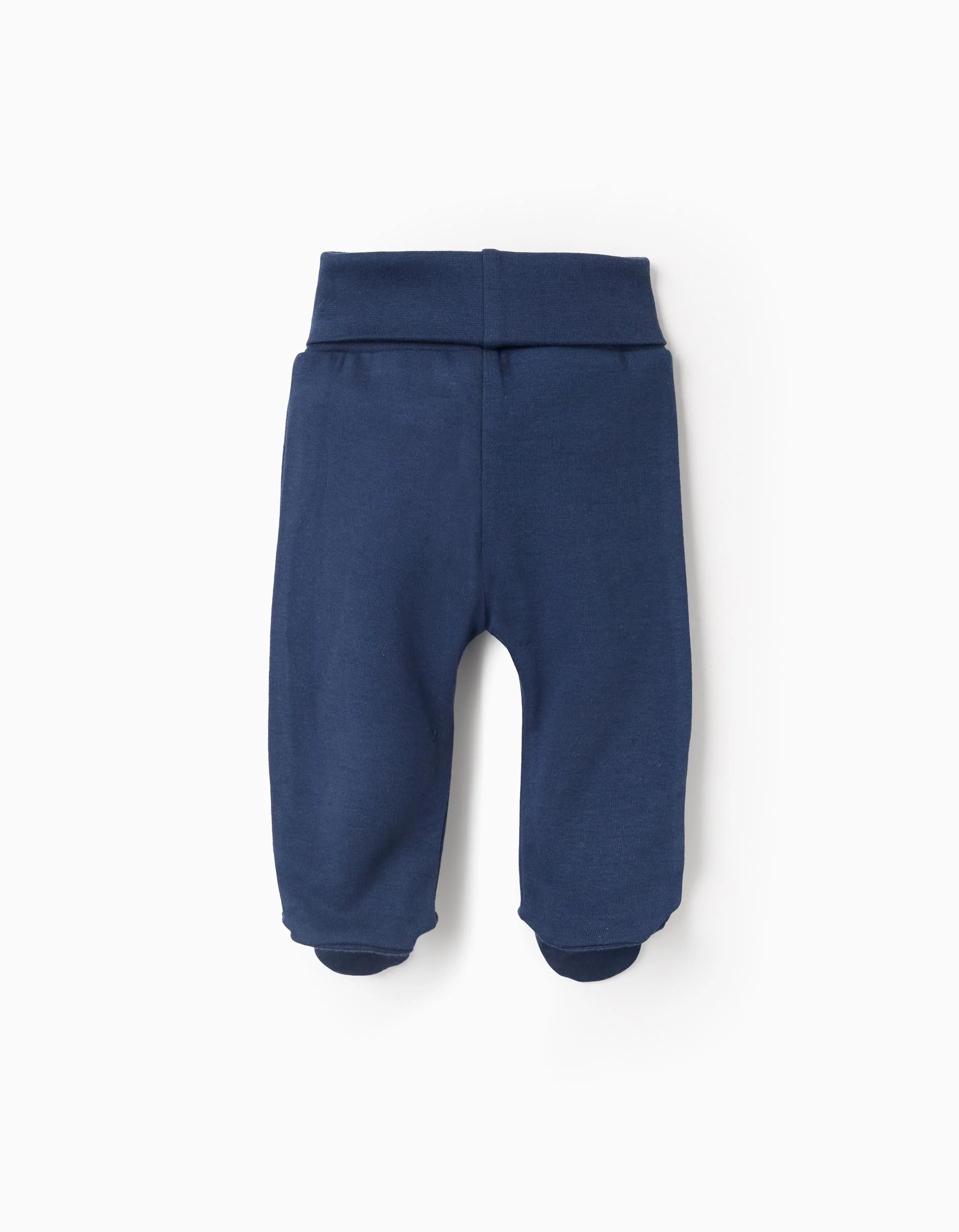 Pack of 4 Extra Comfy Footed Trousers for Babies 'Hearts', White/Blue