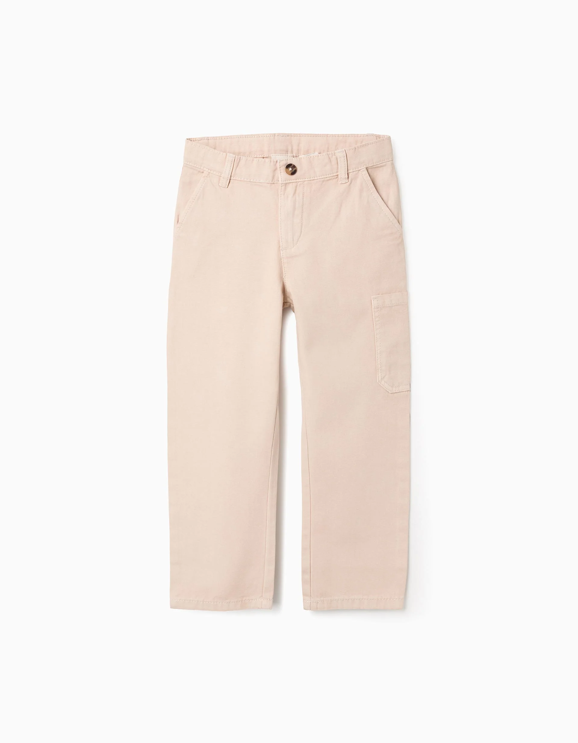 Twill Cargo Trousers for Boys 'Straight Fit', Beige