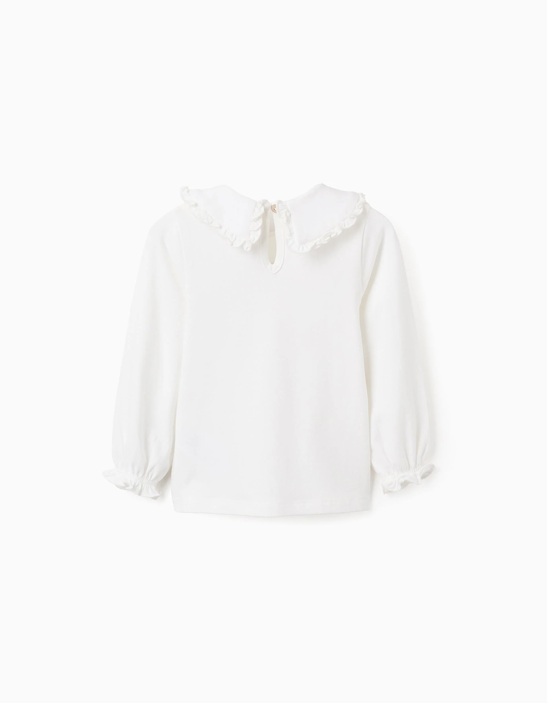 Ruffled T-shirt for Baby Girls, White