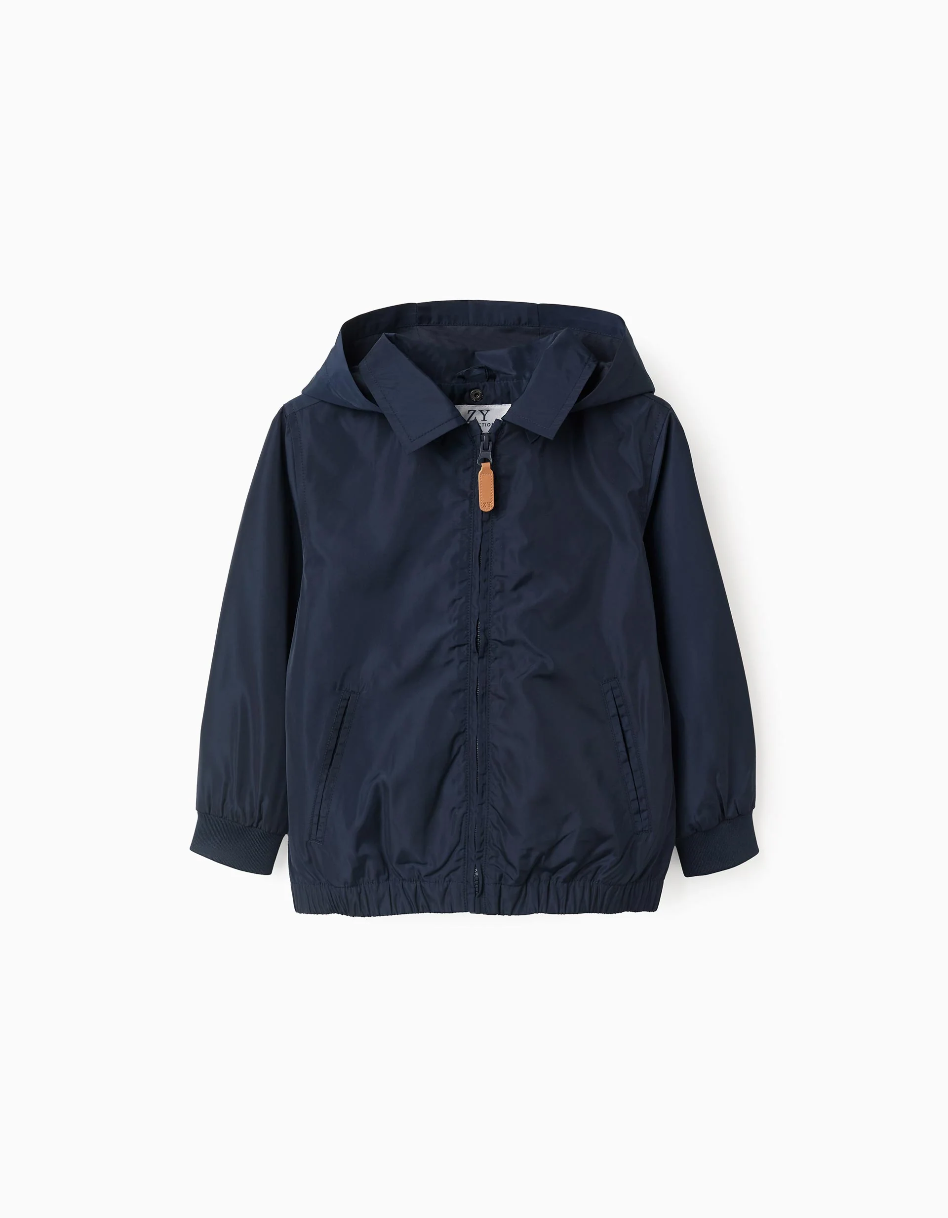 Windbreaker Jacket with Removable Hood for Boys, Dark Blue