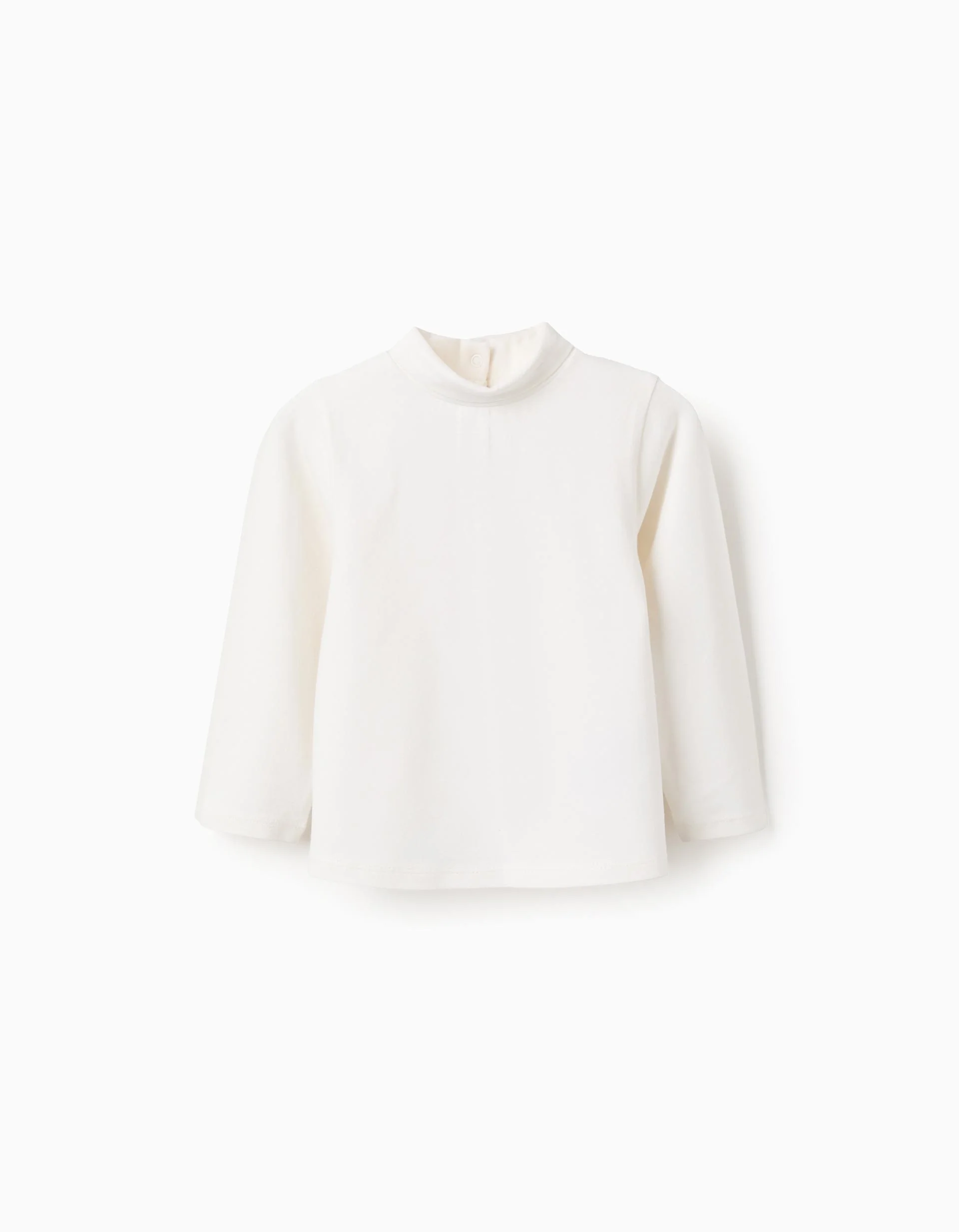 Long sleeve turtle neck T-shirt for baby girls, white