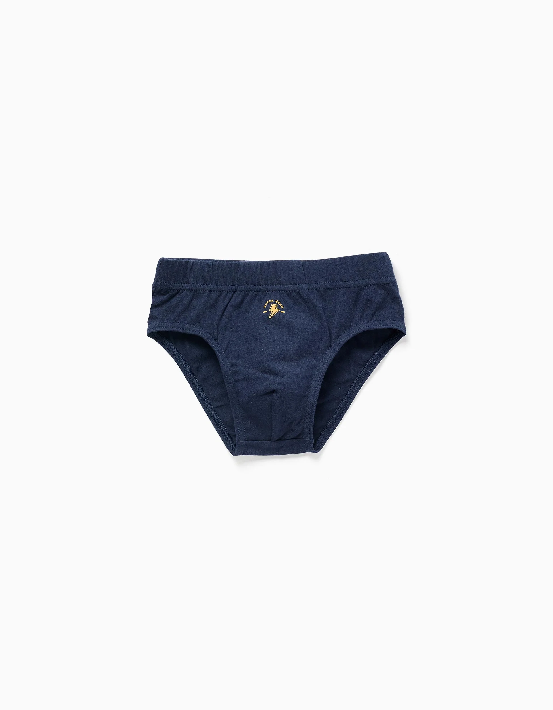 Pack of 5 cotton briefs with superhero prints for boys, multicolour