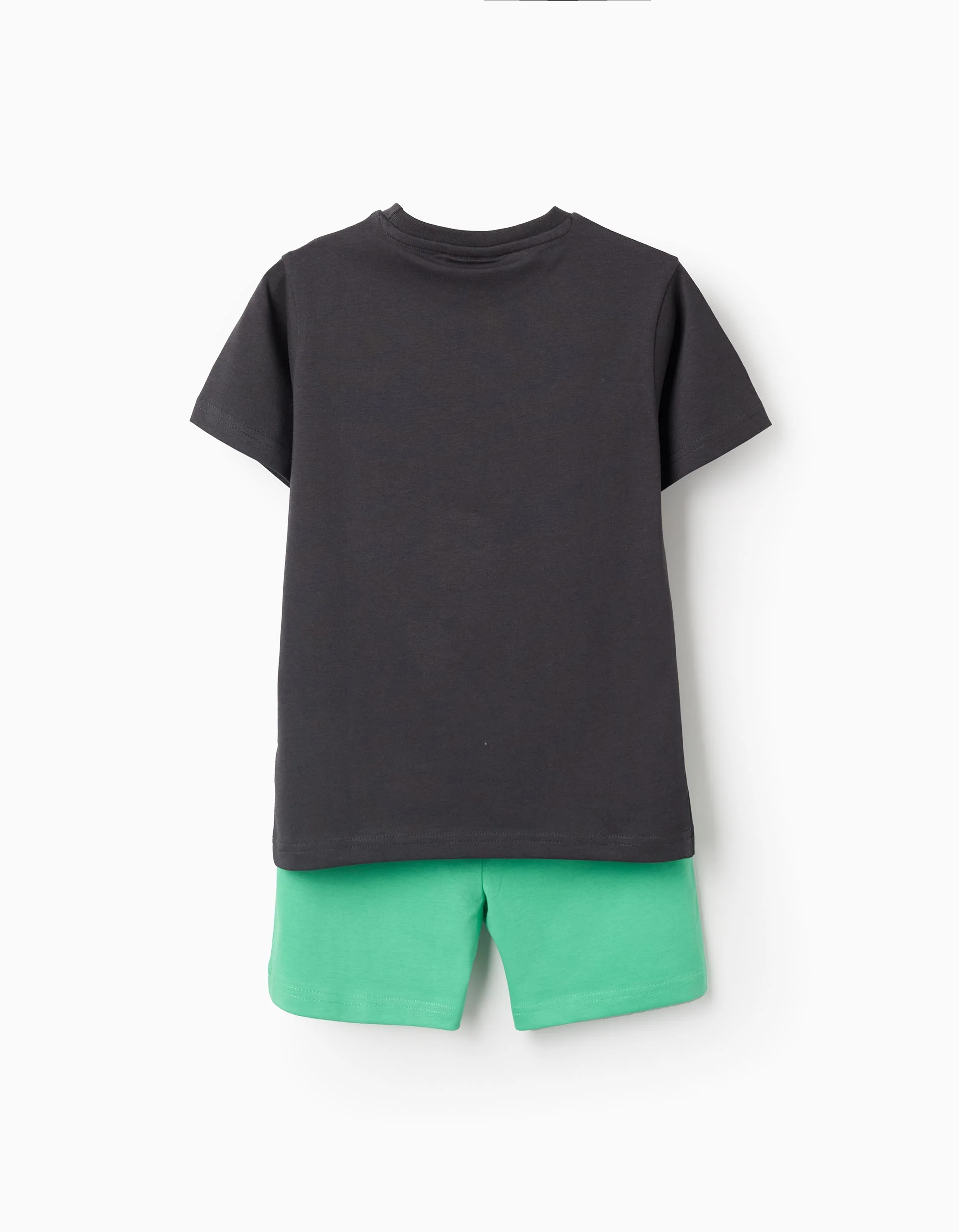 Cotton Short Pyjama for Boys 'Minecraft', Grey/Green