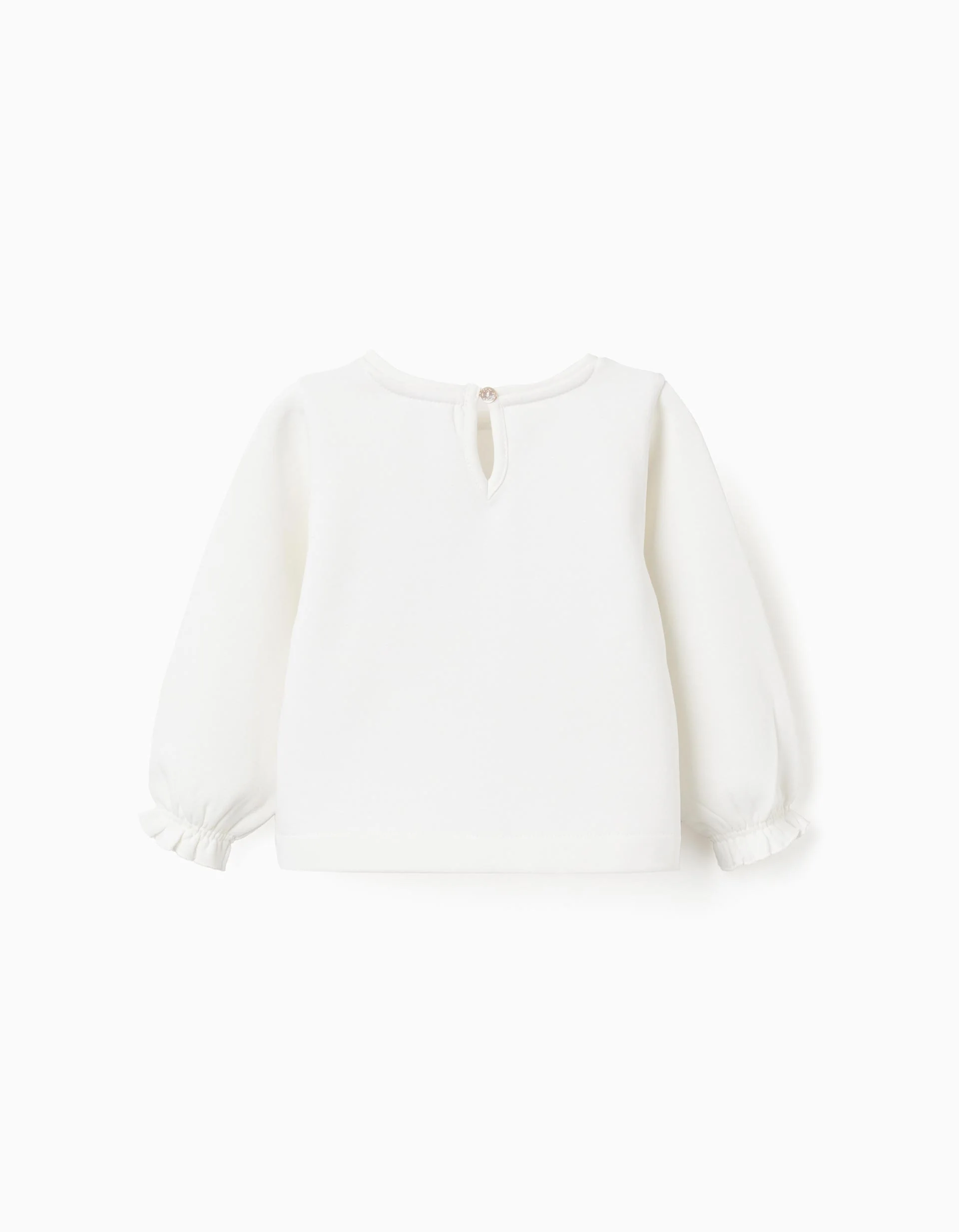 Brushed sweatshirt with Christmas bunny print for baby girls, white