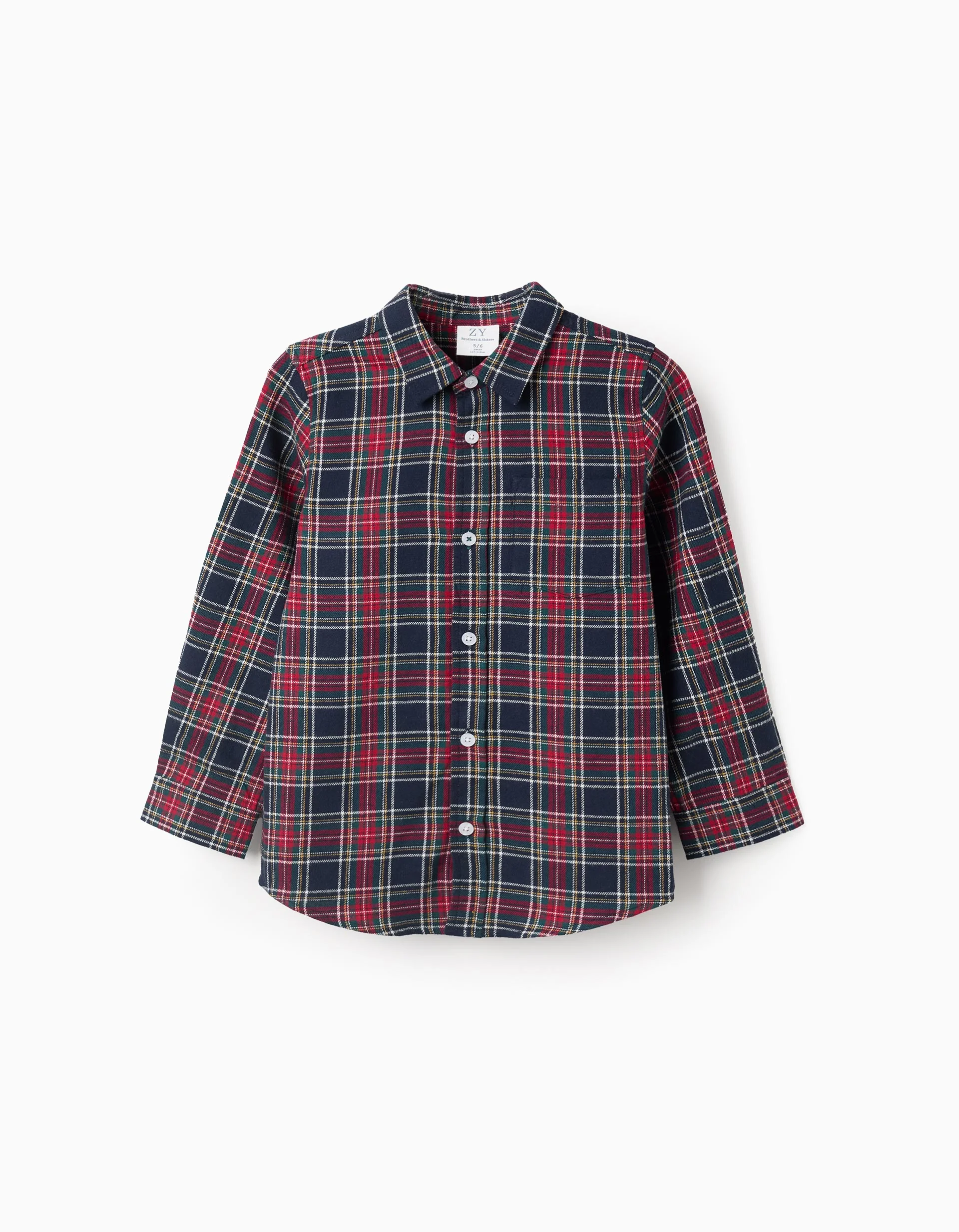 Flannel Check Shirt for Boys 'B&S', Red/Blue