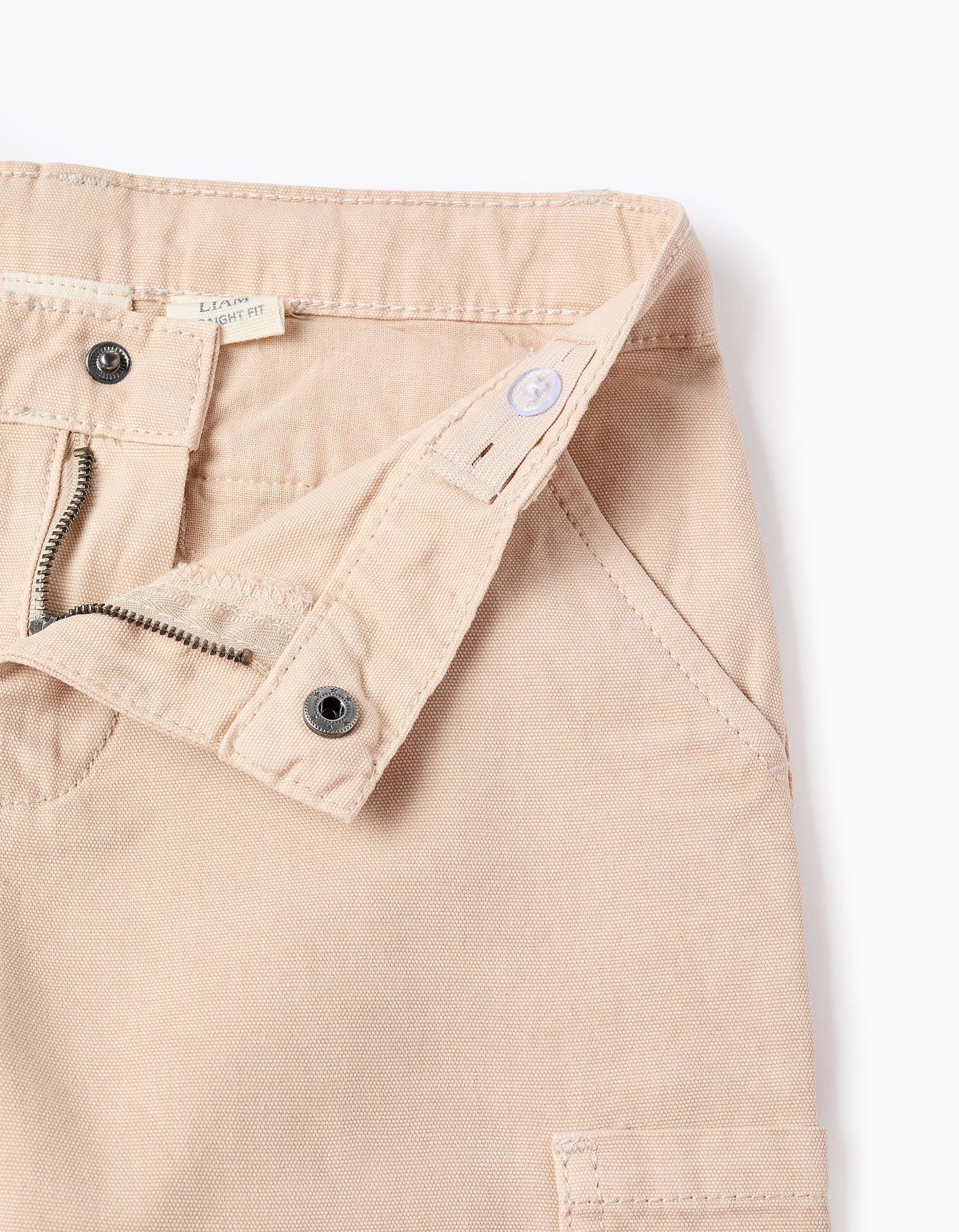 Twill Cargo Trousers for Boys 'Straight Fit', Beige