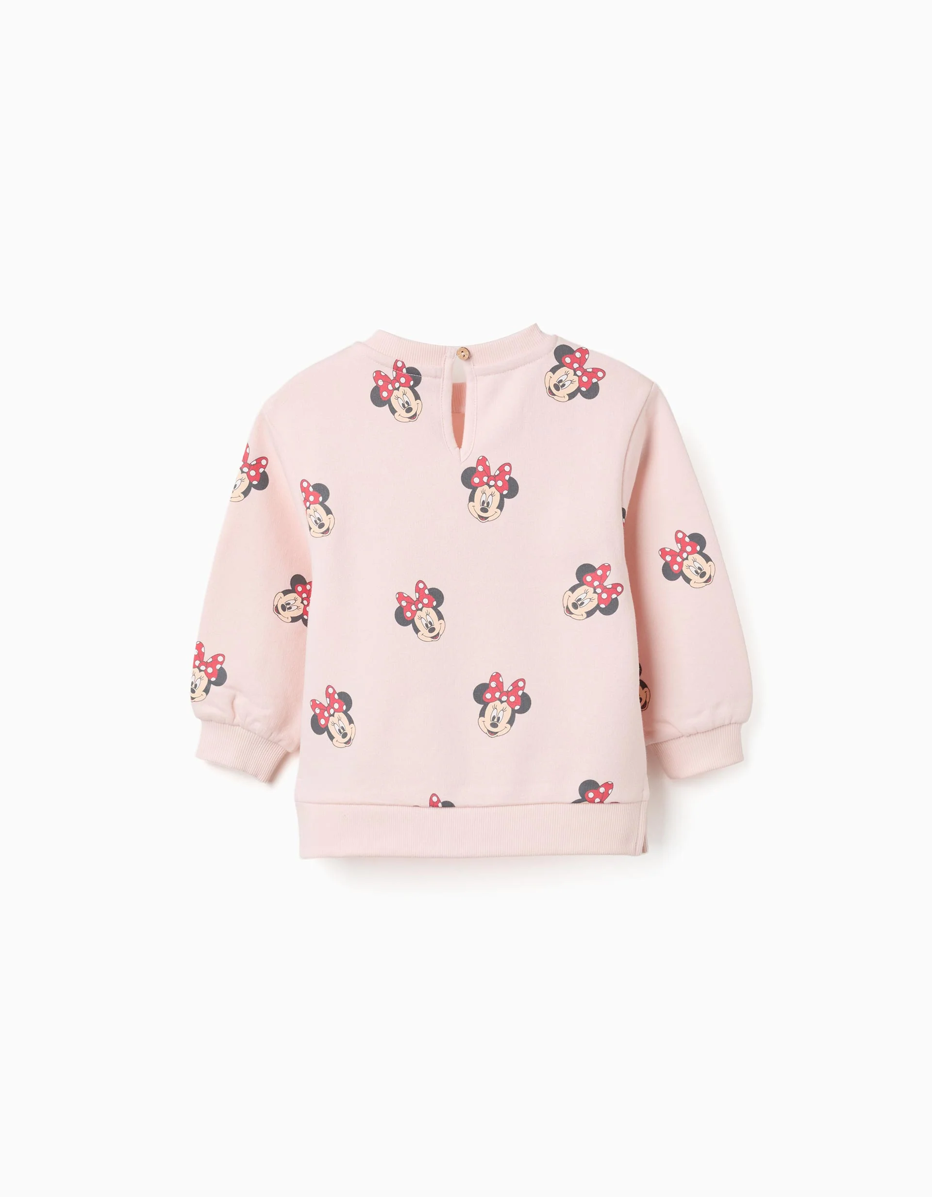 Brushed sweatshirt with Minnie motif for baby girls, light pink
