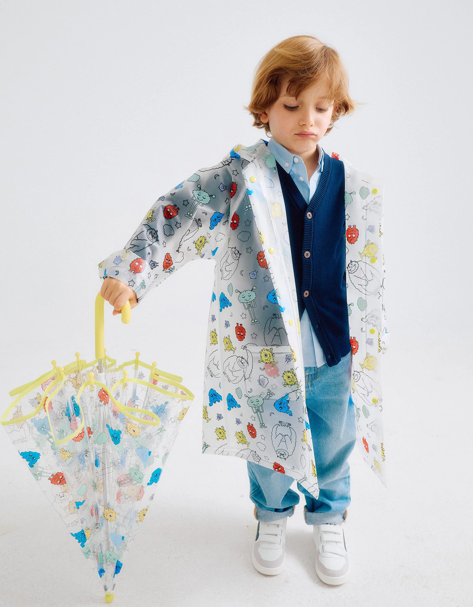 Umbrella for Babies and Children 'Monsters of Emotions', Transparent