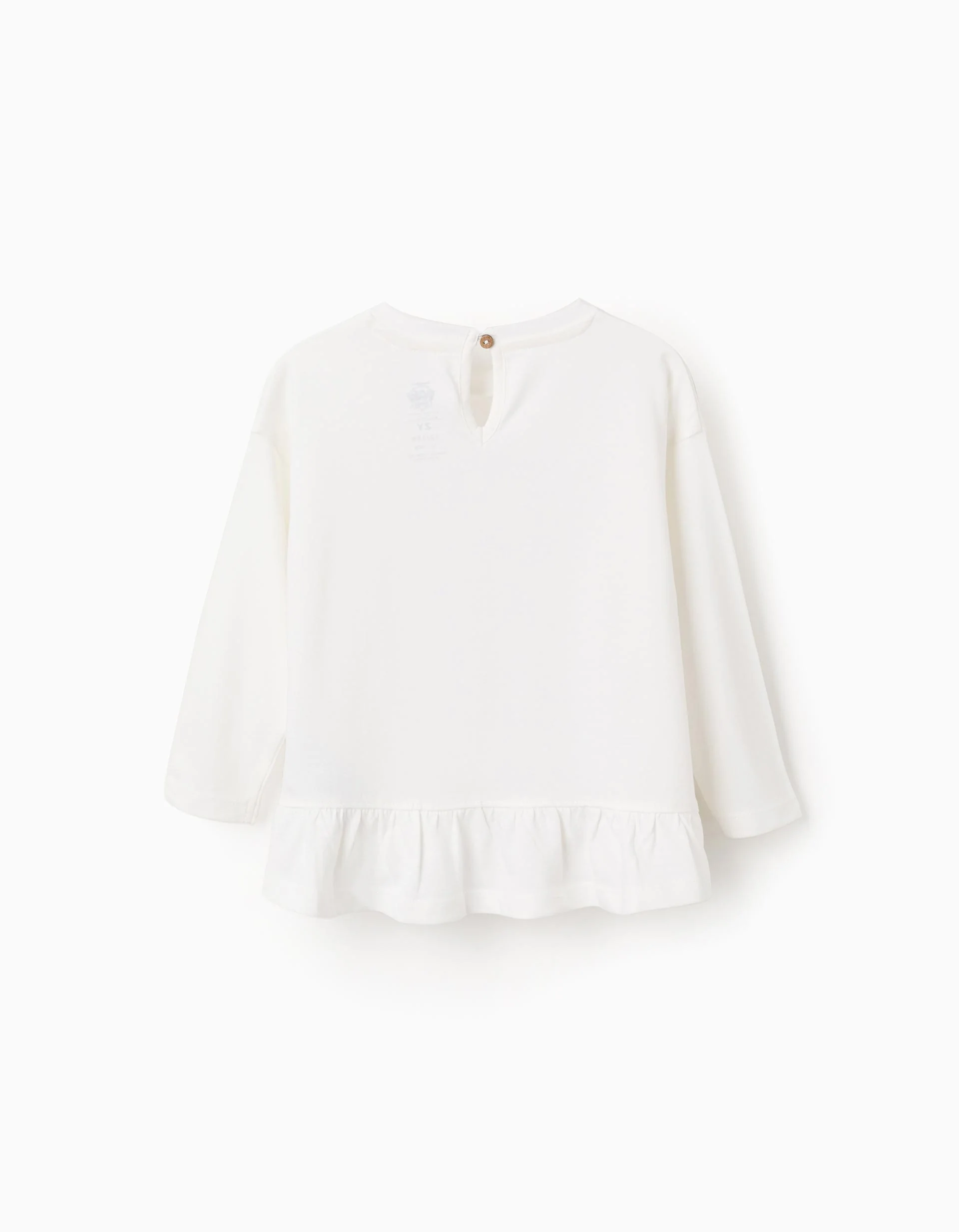 Long sleeve T-shirt with Skye print for baby girls, white