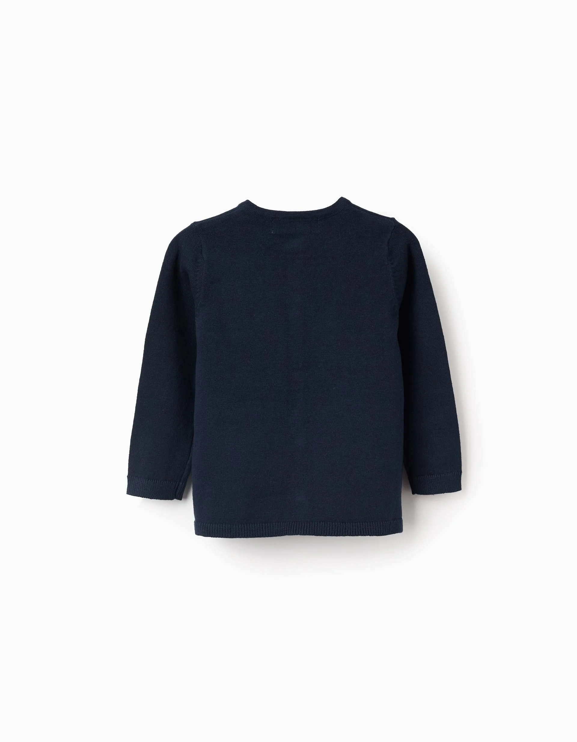 Round Neck Cardigan for Baby Girls, Dark Blue