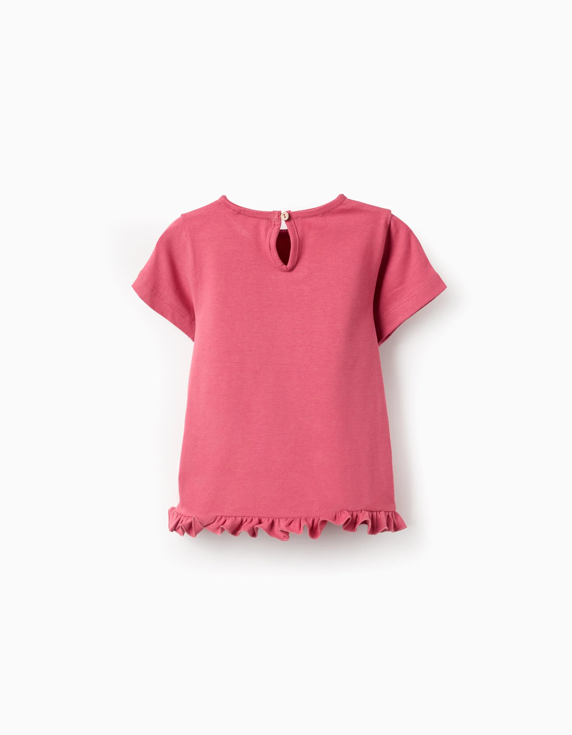 Cotton T-Shirt With Ruffles For Baby Girls 'Sweet', Pink