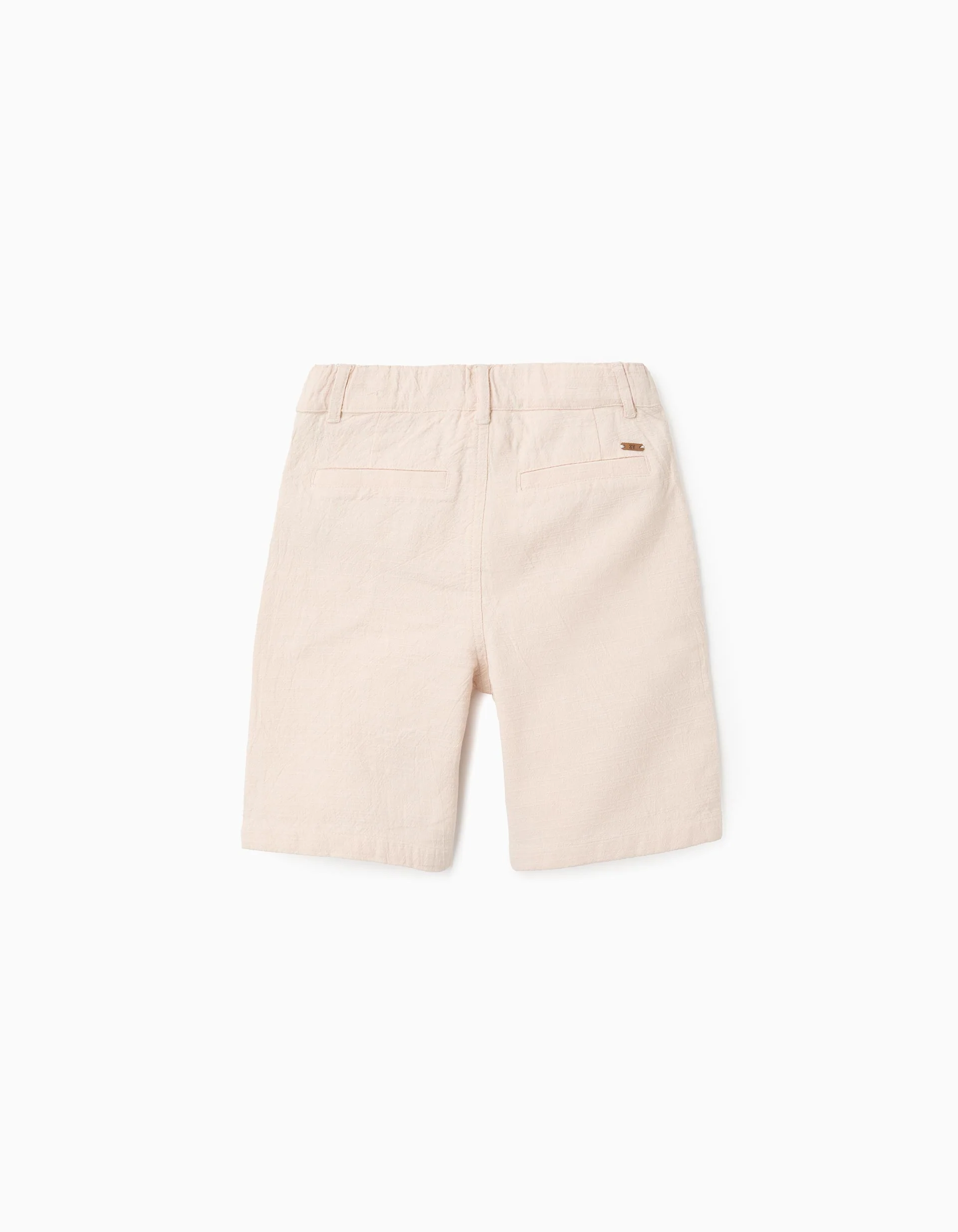 Slub Cotton Shorts for Boys, Beige