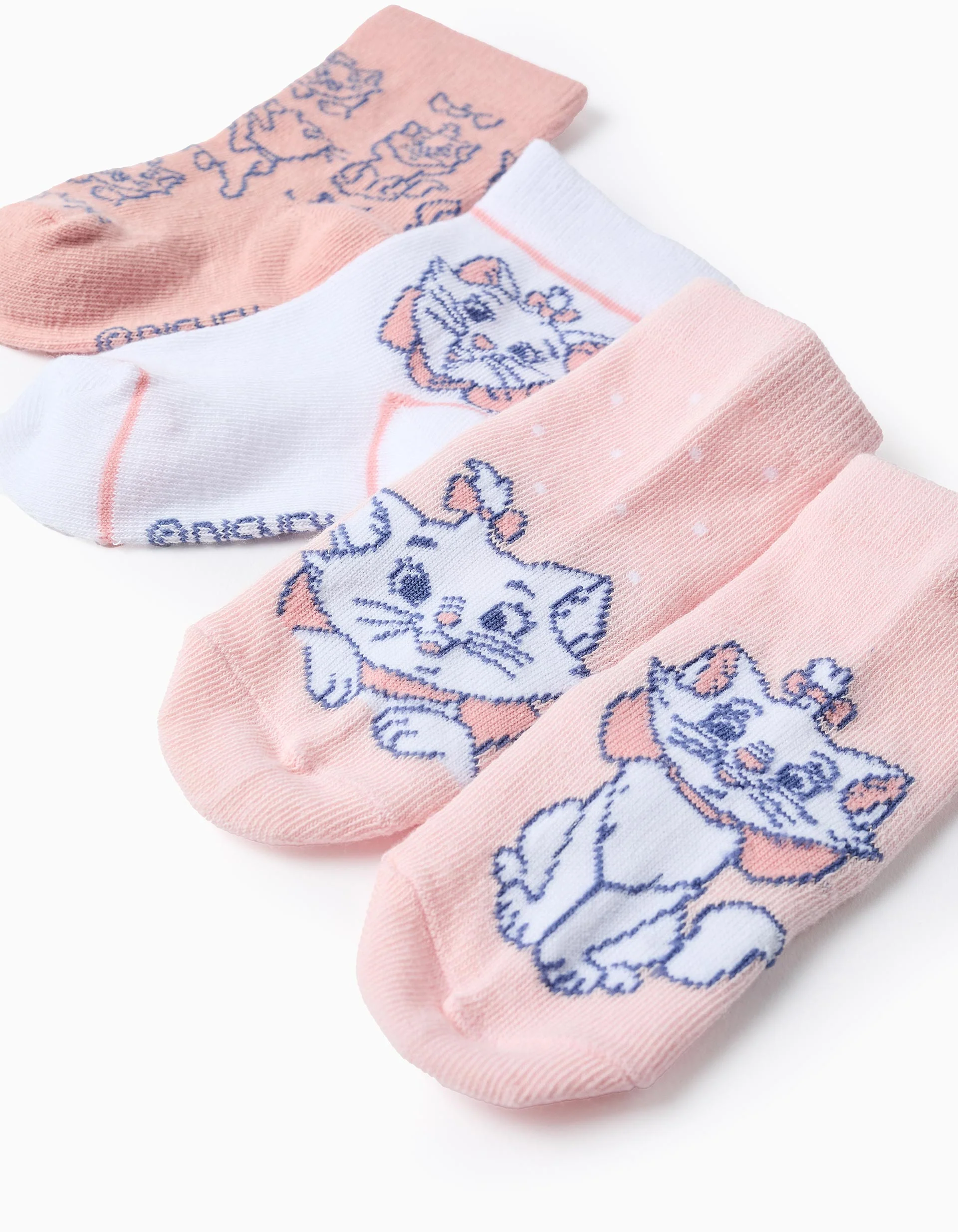 Pack of 4 Pairs of Socks for Baby Girls 'Marie', Pink/White