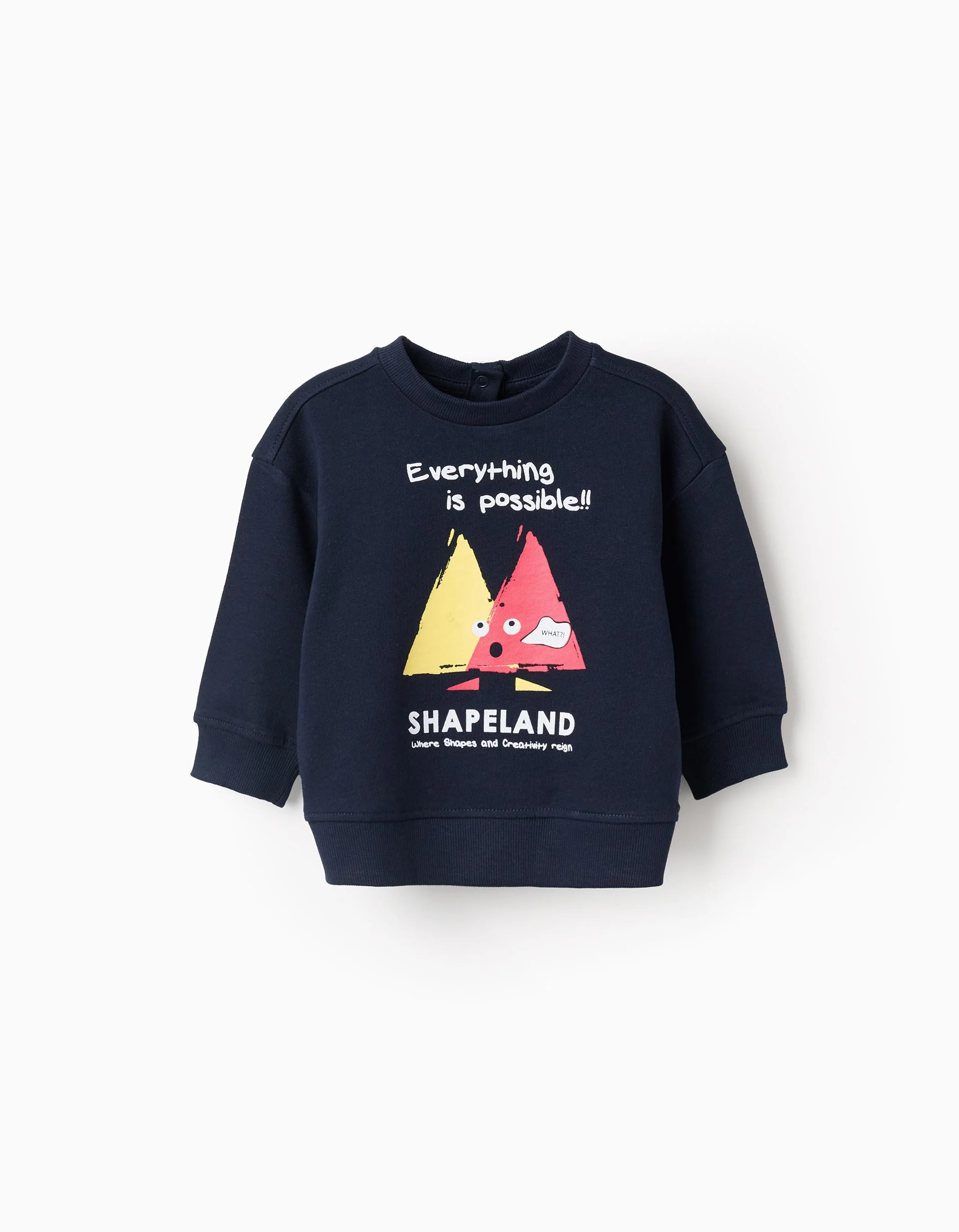 Cotton Sweatshirt with Print for Baby Boys 'Triango', dark blue