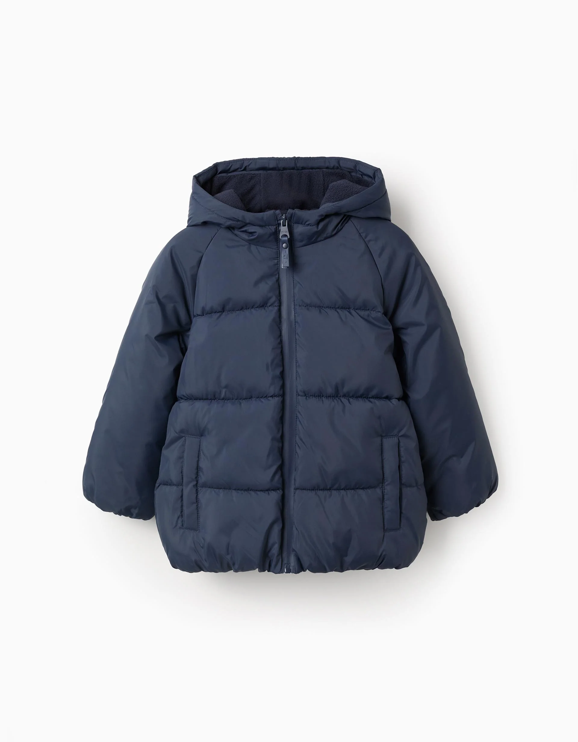 Hooded Padded Jacket with Fleece Lining for Boys, Dark Blue